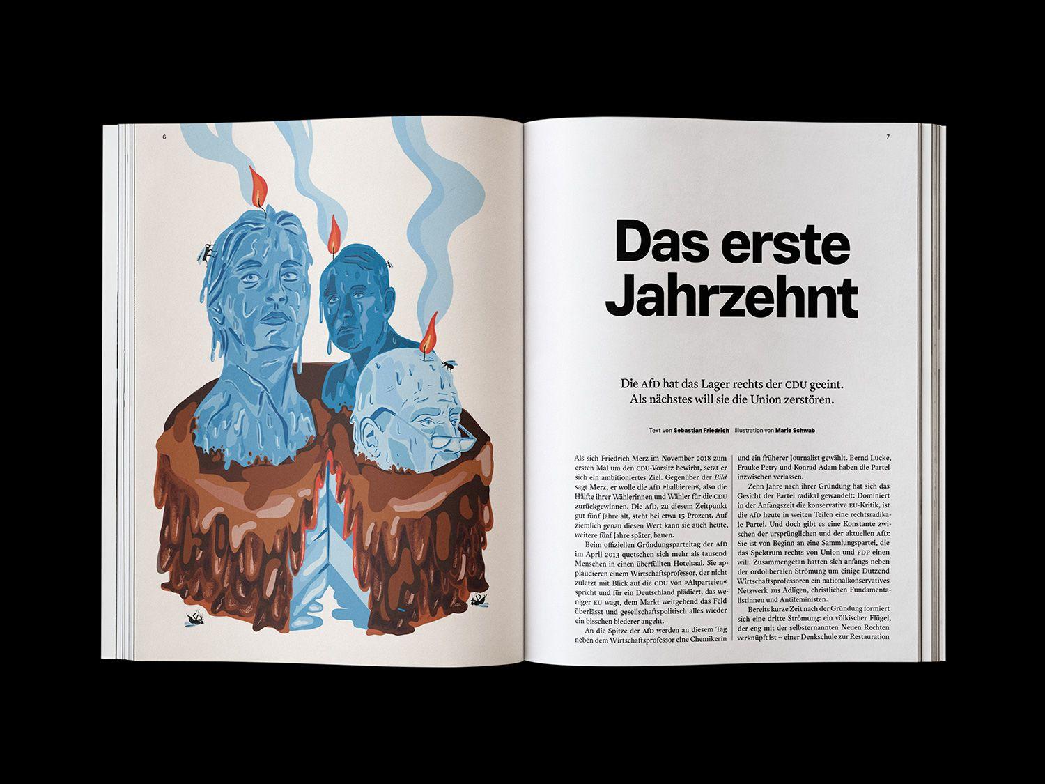 Doppelseite der JACOBIN Ausgabe #12 »Die nationale Inter­nationale«