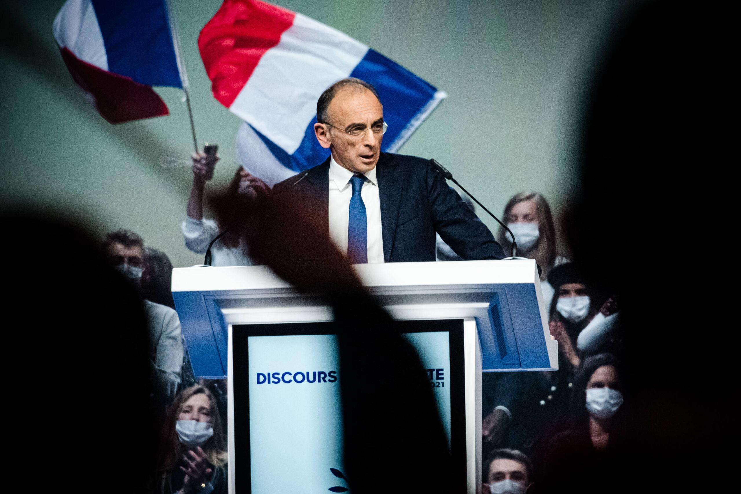 Éric Zemmour bei einer Wahlkampfveranstaltung in Villepinte, 5. Dezember 2021.