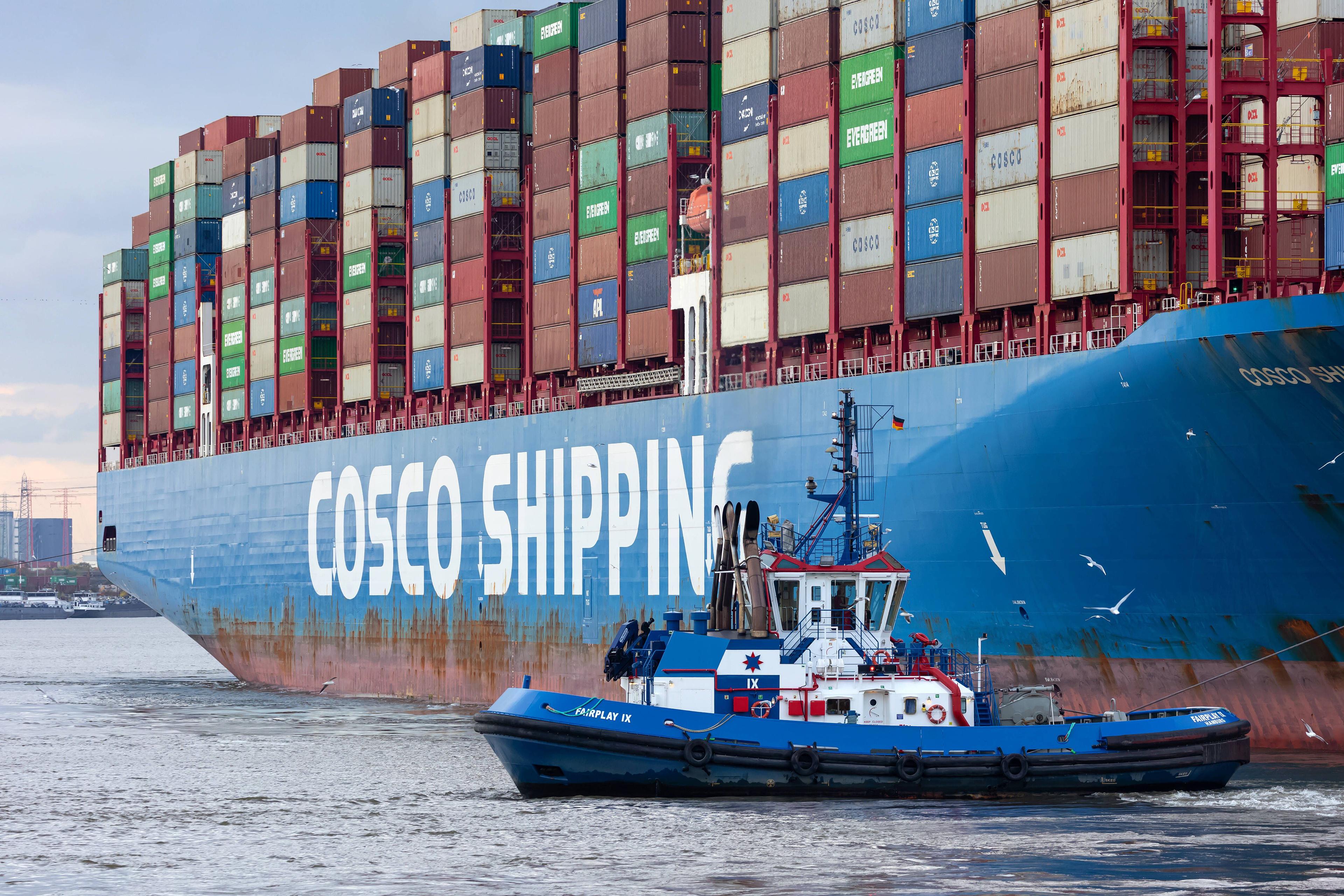 Der Verkauf von Anteilen des Containerterminals Tollerort an das chinesische Staatsunternehmen Cosco hat für Kontroversen gesorgt, Hamburg, 22. Oktober 2022.