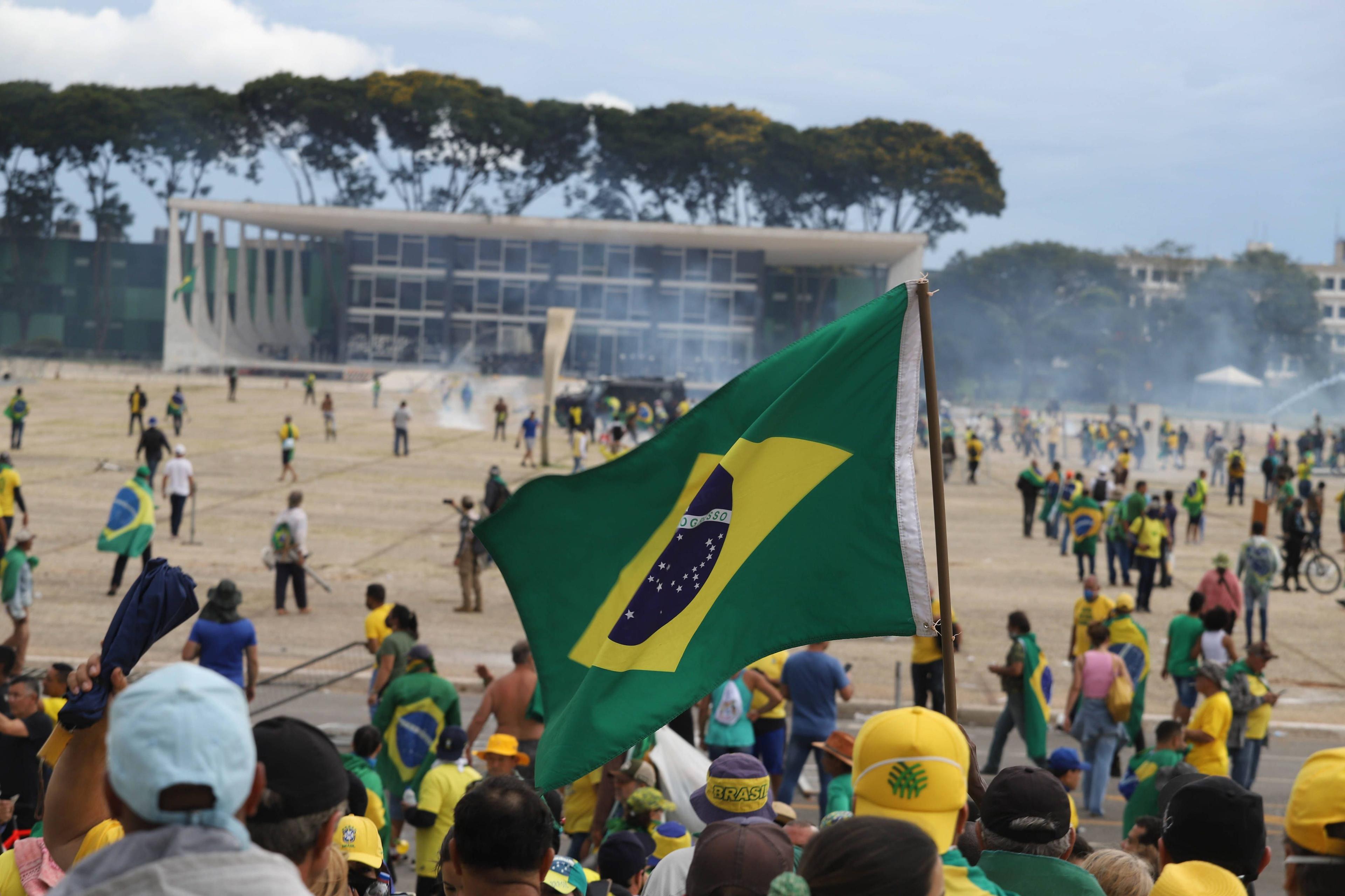 Bolsonaro-Anhänger stürmen das Regierungsviertel, Brasilia, 08. Januar 2022.