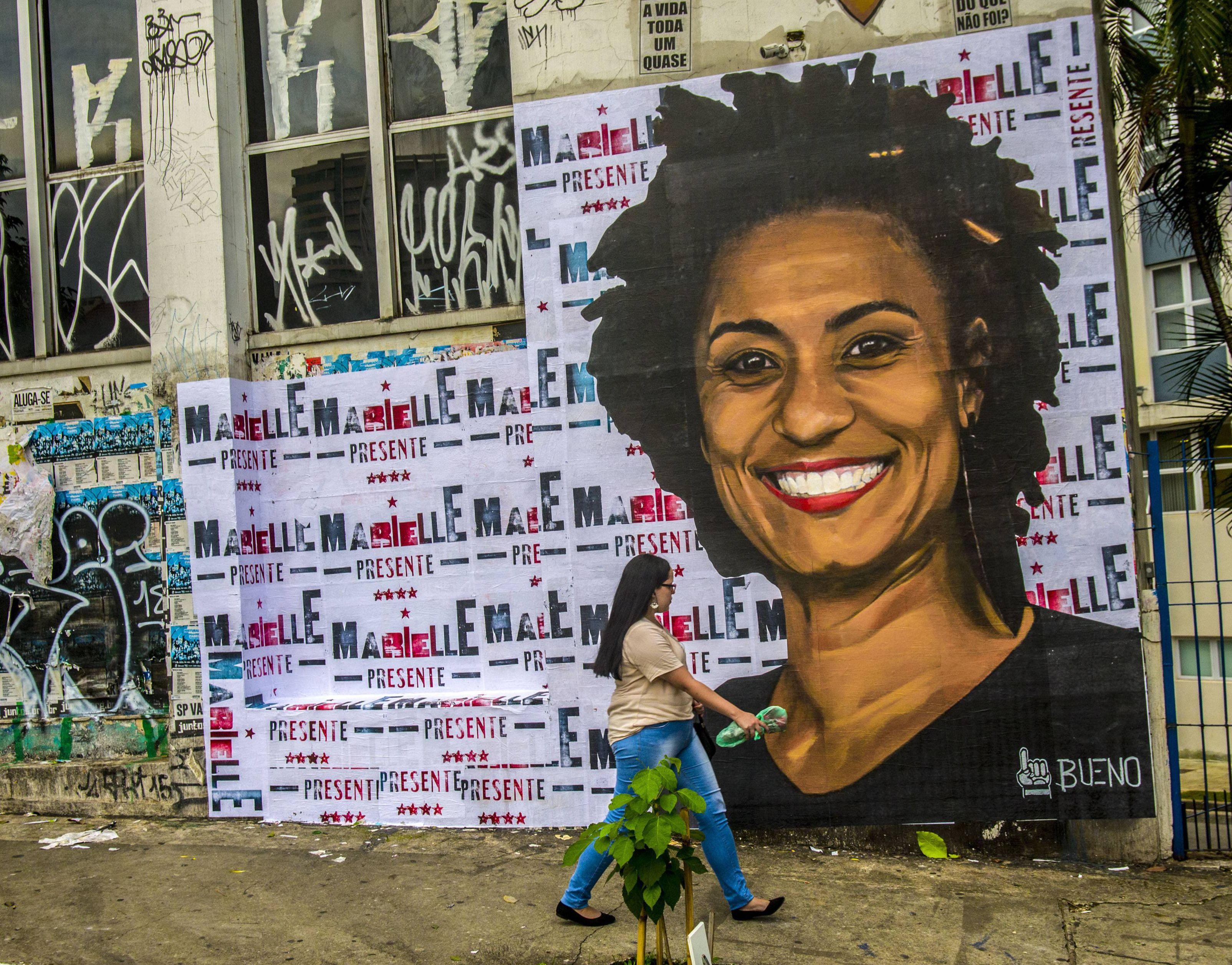 Collage in Gedenken an Marielle Franco, São Paulo.
