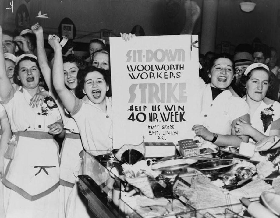 Arbeiterinnen streiken bei Woolworth für die 40-Stunden-Woche