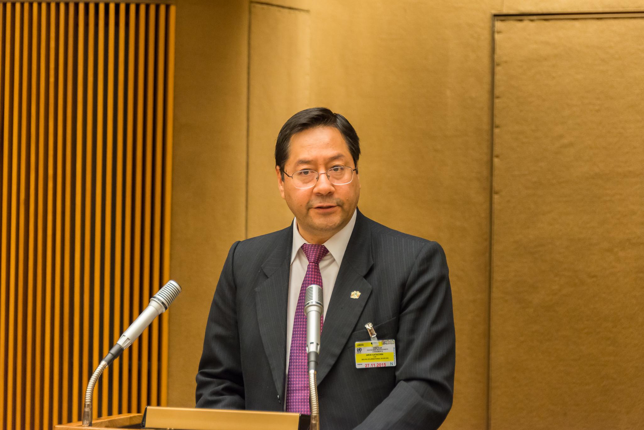 Luis Arce bei der Konferenz der Vereinten Nationen für Handel und Entwicklung, 23. November 2015.