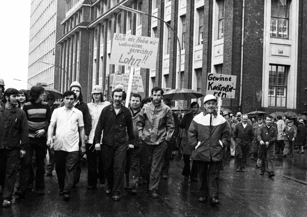 Der spontane, wilde Streik bei Felten & Guilleaume  am 29.5.1973 in Köln.