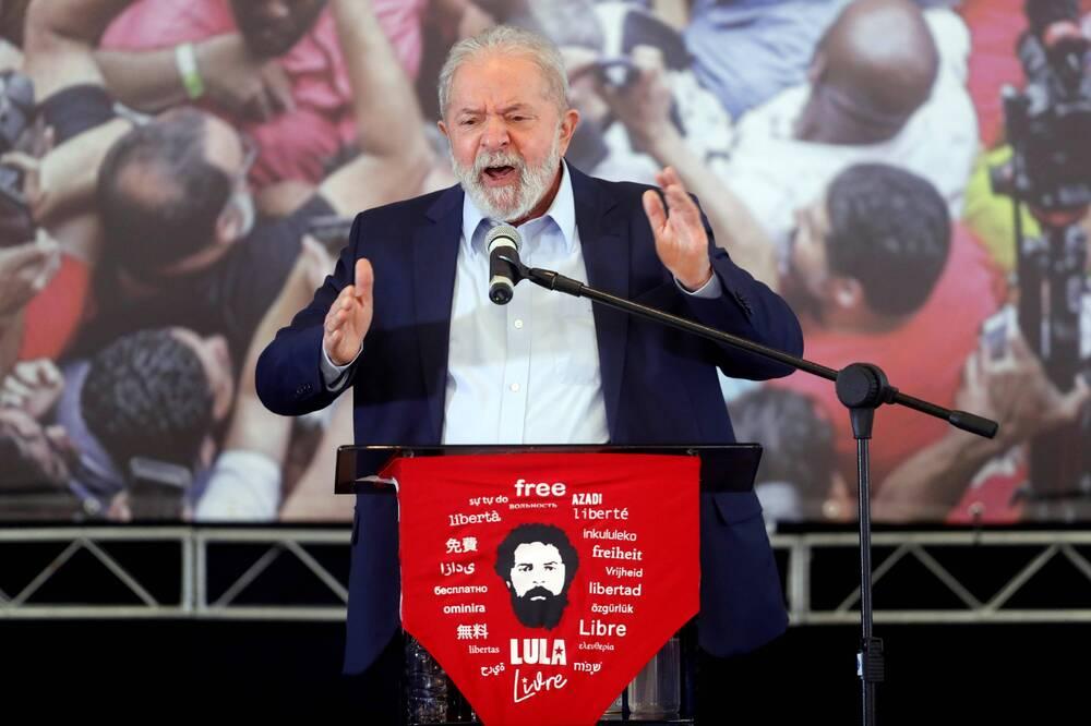 Lula da Silva auf einer Pressekonferenz nach der Annullierung der Anklage gegen ihn, 10. März 2021.