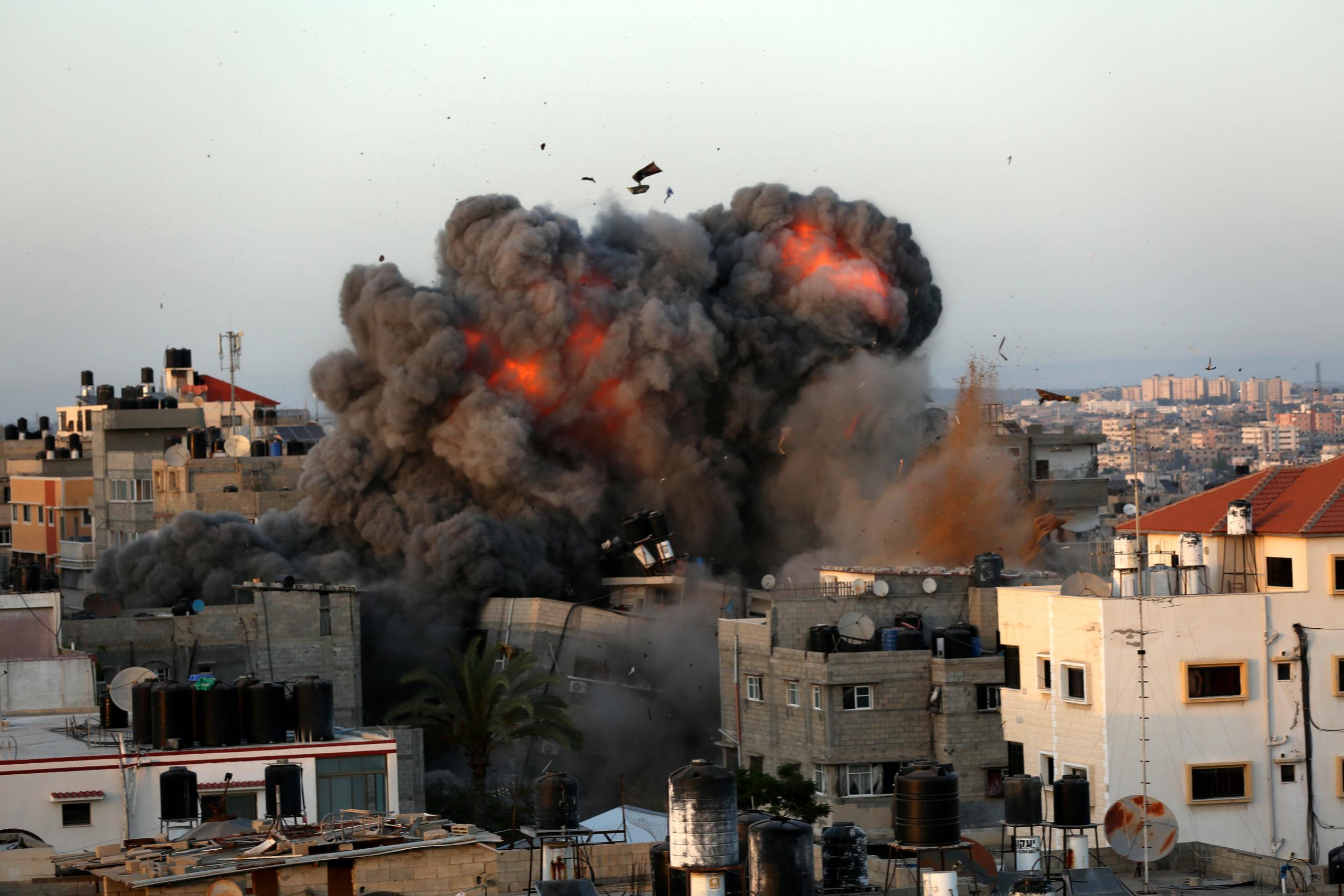 Rauchschwaden nach israelischen Luftangriffen auf Gaza am 16. Mai 2021.