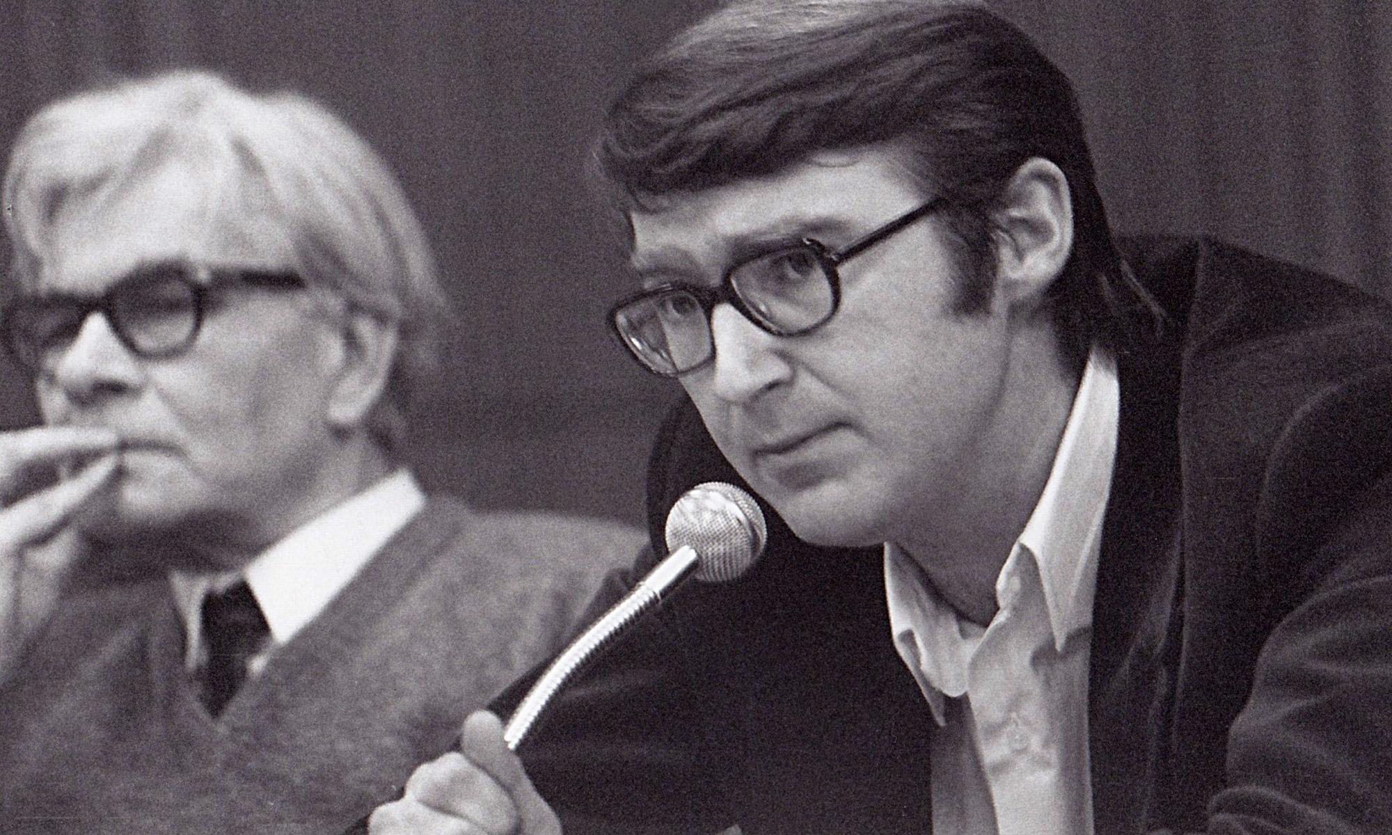 Frank Deppe  auf einer Studierendenversammlung an der Universität Marburg, 1972.