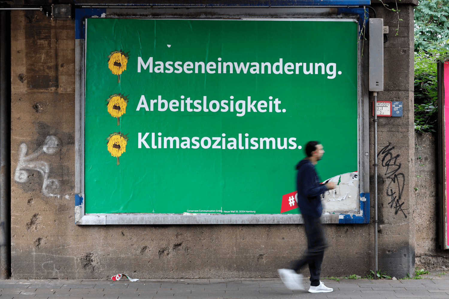 Plakatkampagne gegen die Grünen des AfD-nahen Unternehmens Conservare, 13. August 2021.