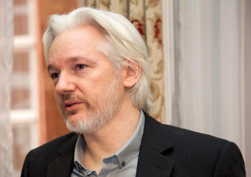 Gründer von WikiLeaks, Julian Assange, in der ecuadorianischen Botschaft, 2014.