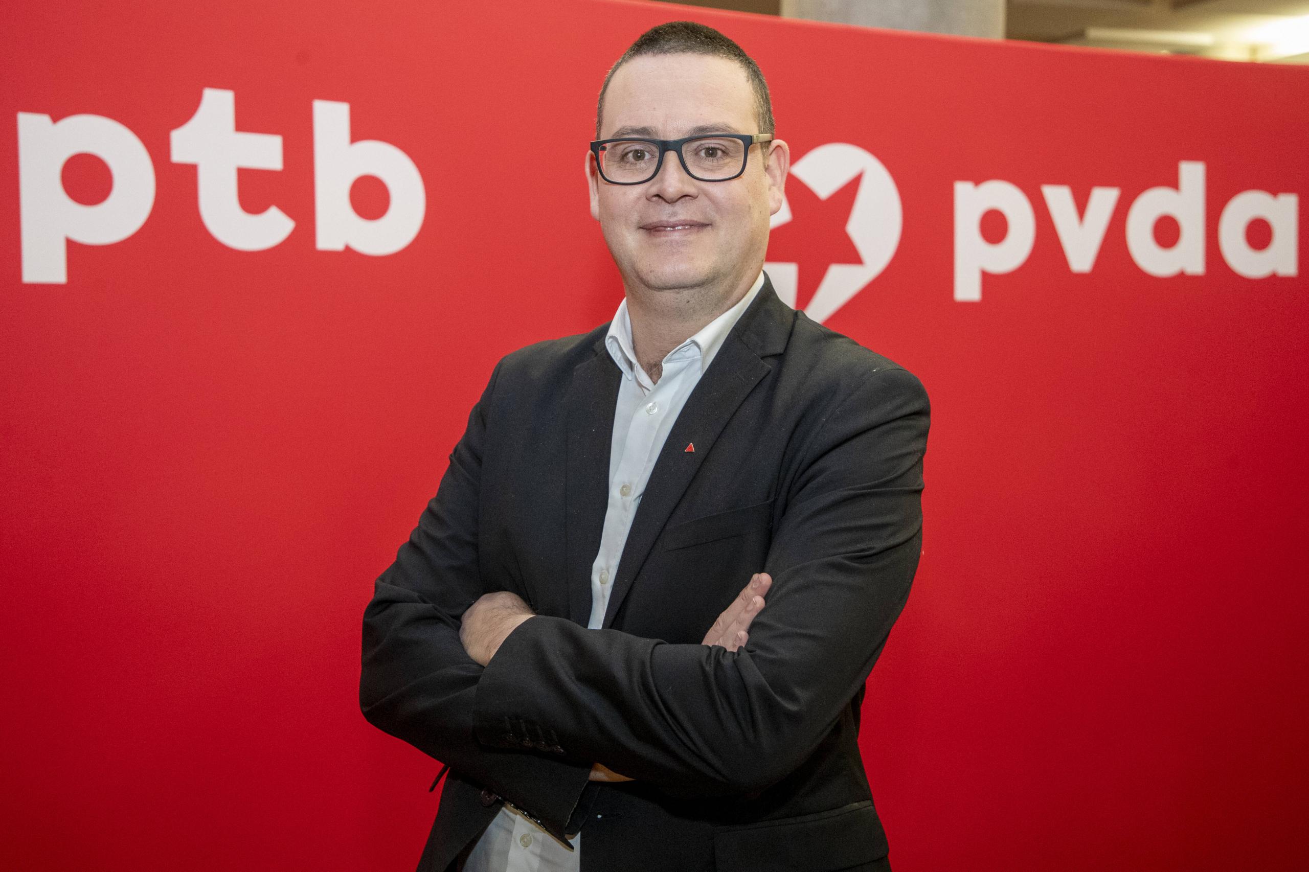 Raoul Hedebouw auf dem letzten Parteitag der PTB, 5. Dezember 2021.