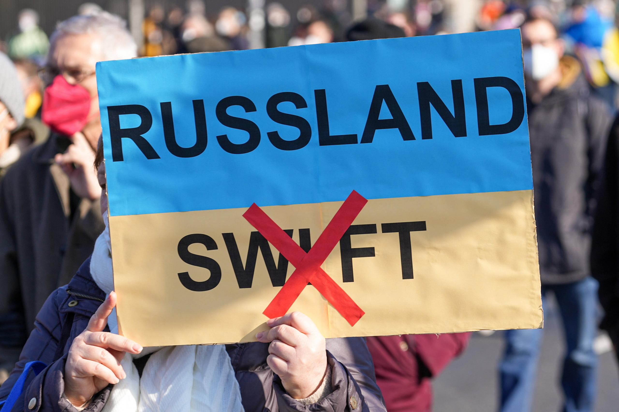 Friedensdemonstration für die Ukraine in Berlin, 27.02.2022.