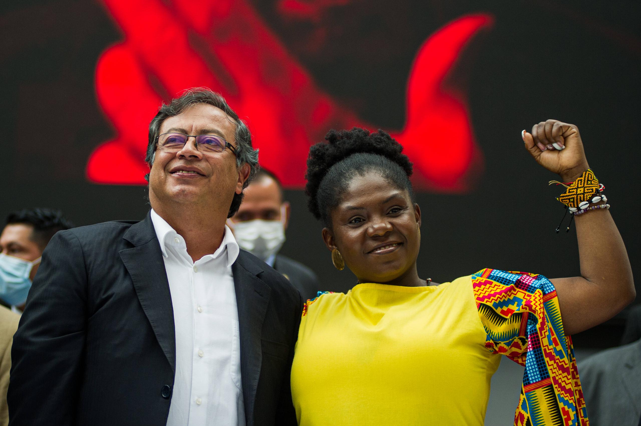 Präsidentschaftskandidat Gustavo Petro und Vizekandidatin Francia Márquez, 25. März, Bogotá, Kolumbien.
