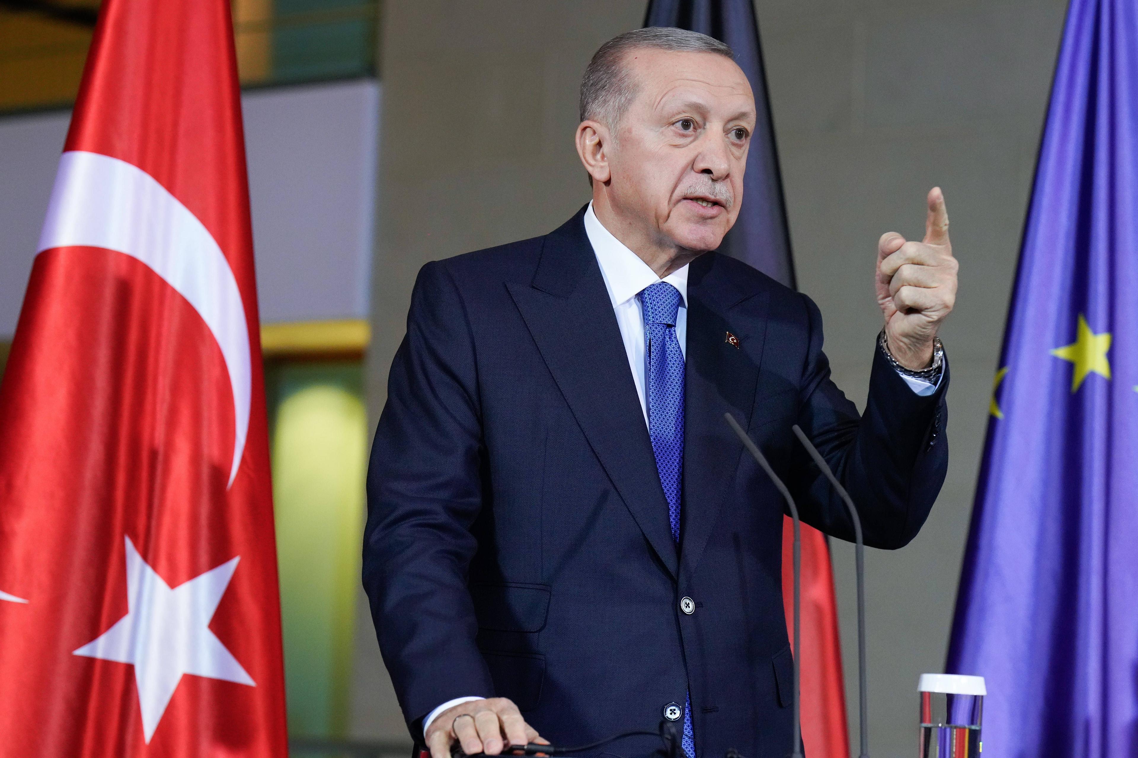 Recep Tayyip Erdogan bei einem Empfang im Bundeskanzleramt, 17. November 2023.