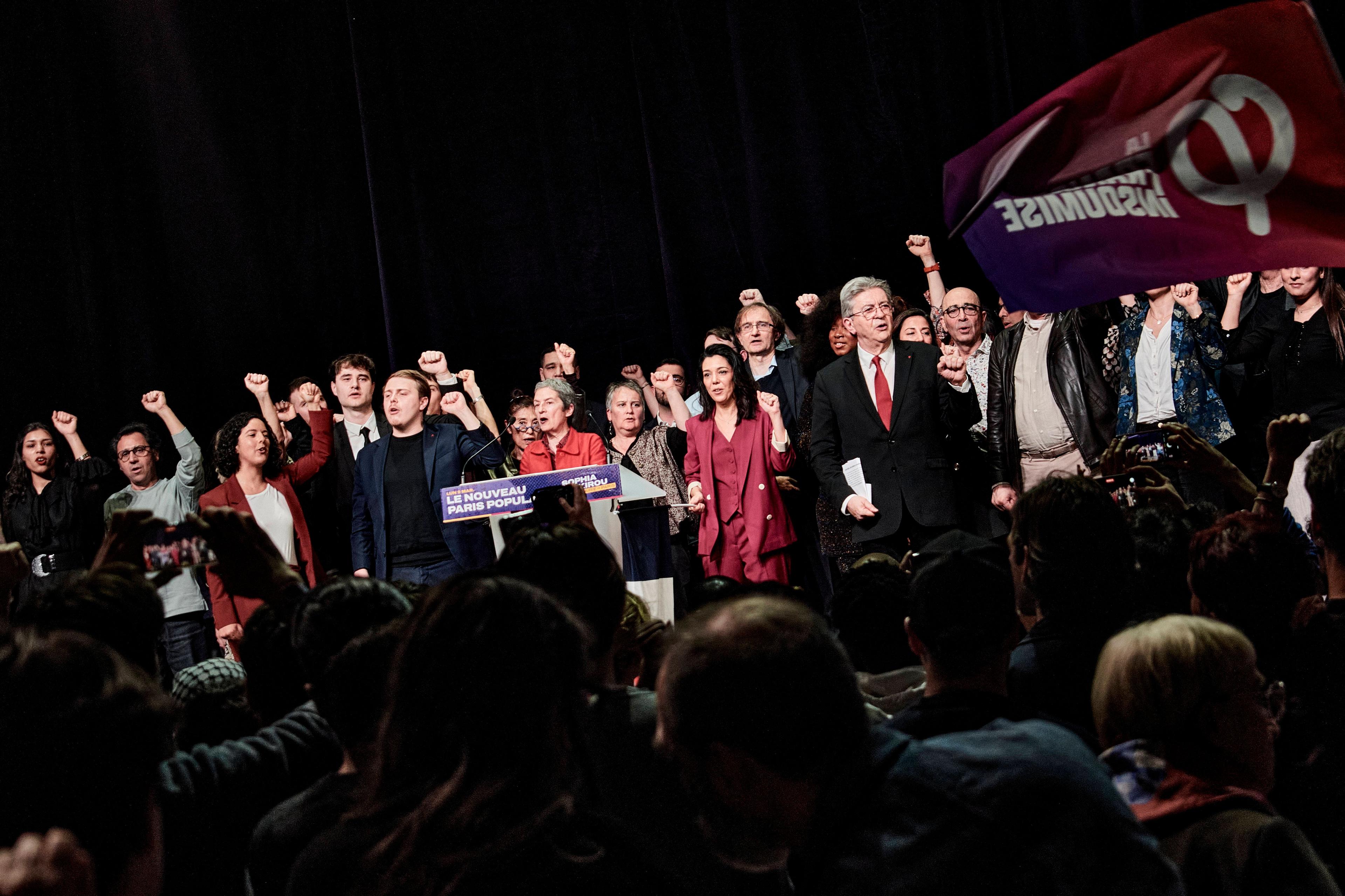 Wahlkampfveranstaltung von La France Insoumise in Paris, 9. März 2026.