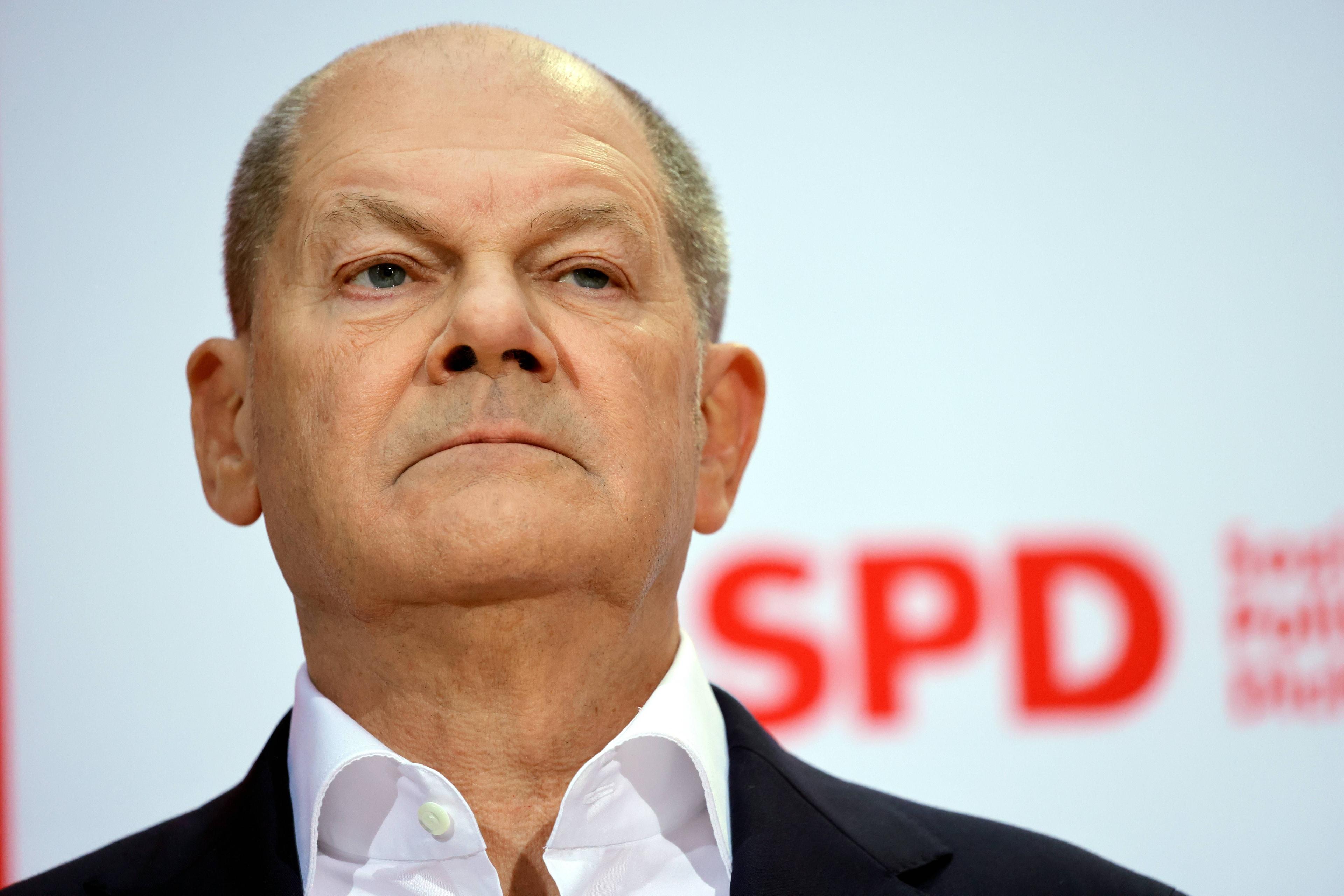 Olaf Scholz während der Ankündigung seiner Kanzlerkandidatur im Willy-Brandt-Haus, Berlin, 25. November 2024.