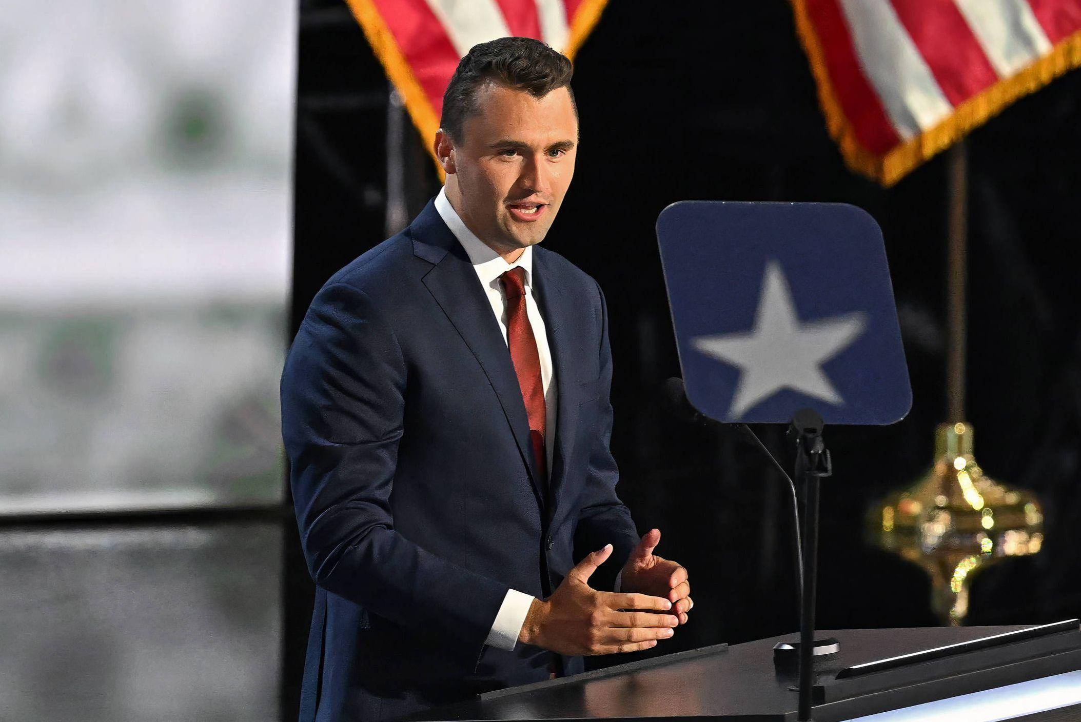 Charlie Kirk spricht auf der Republican National Convention im Juli 2024.