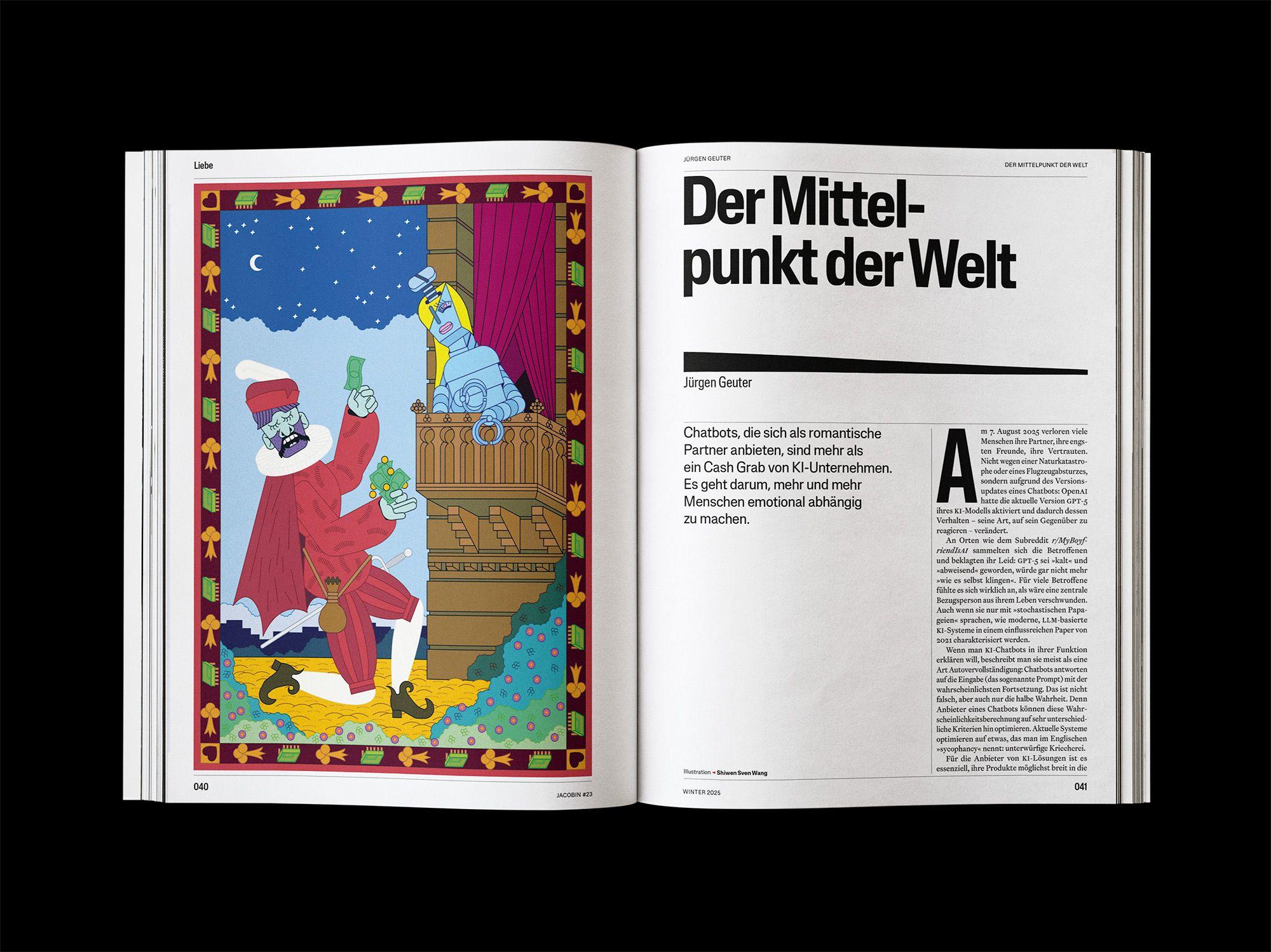 Doppelseite der JACOBIN Ausgabe #23 »Liebe«