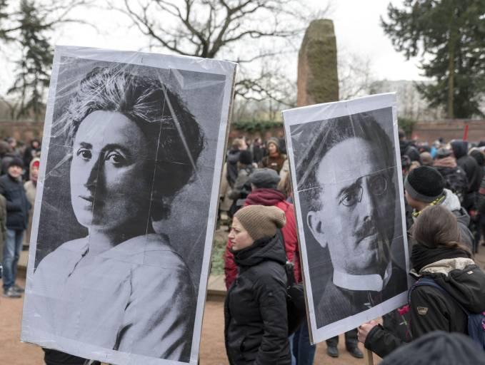 Liebknecht-Luxemburg-Demonstration in Berlin-Friedrichsfelde, 2019.