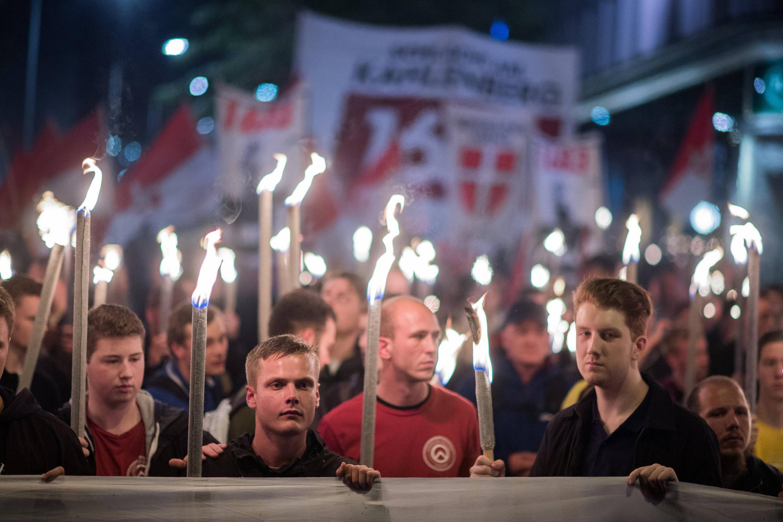 Fackelzug der Edgelords von der Identitären Bewegung in Wien, 8.9.2019.