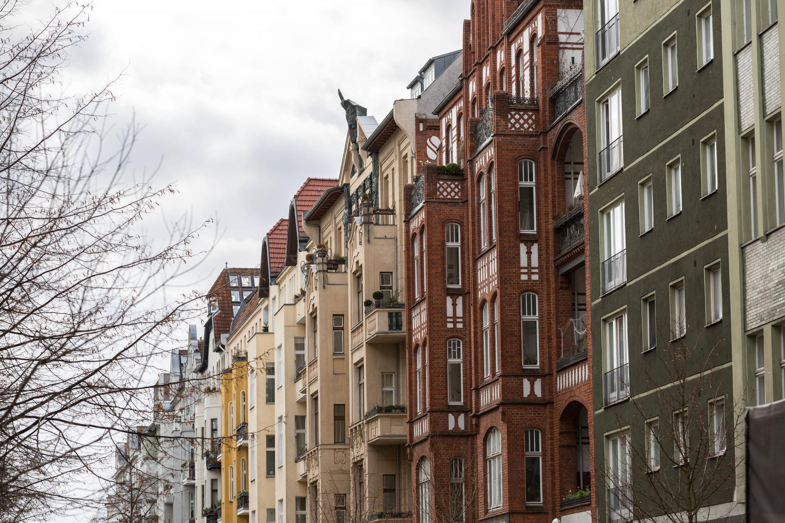 Straßenzug im Berliner Stadtteil Moabit, 31.01.2020.