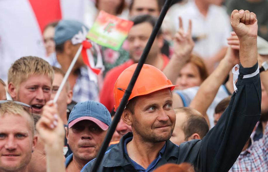 Demonstrant in Grodno, Belarus, 19. August 2020