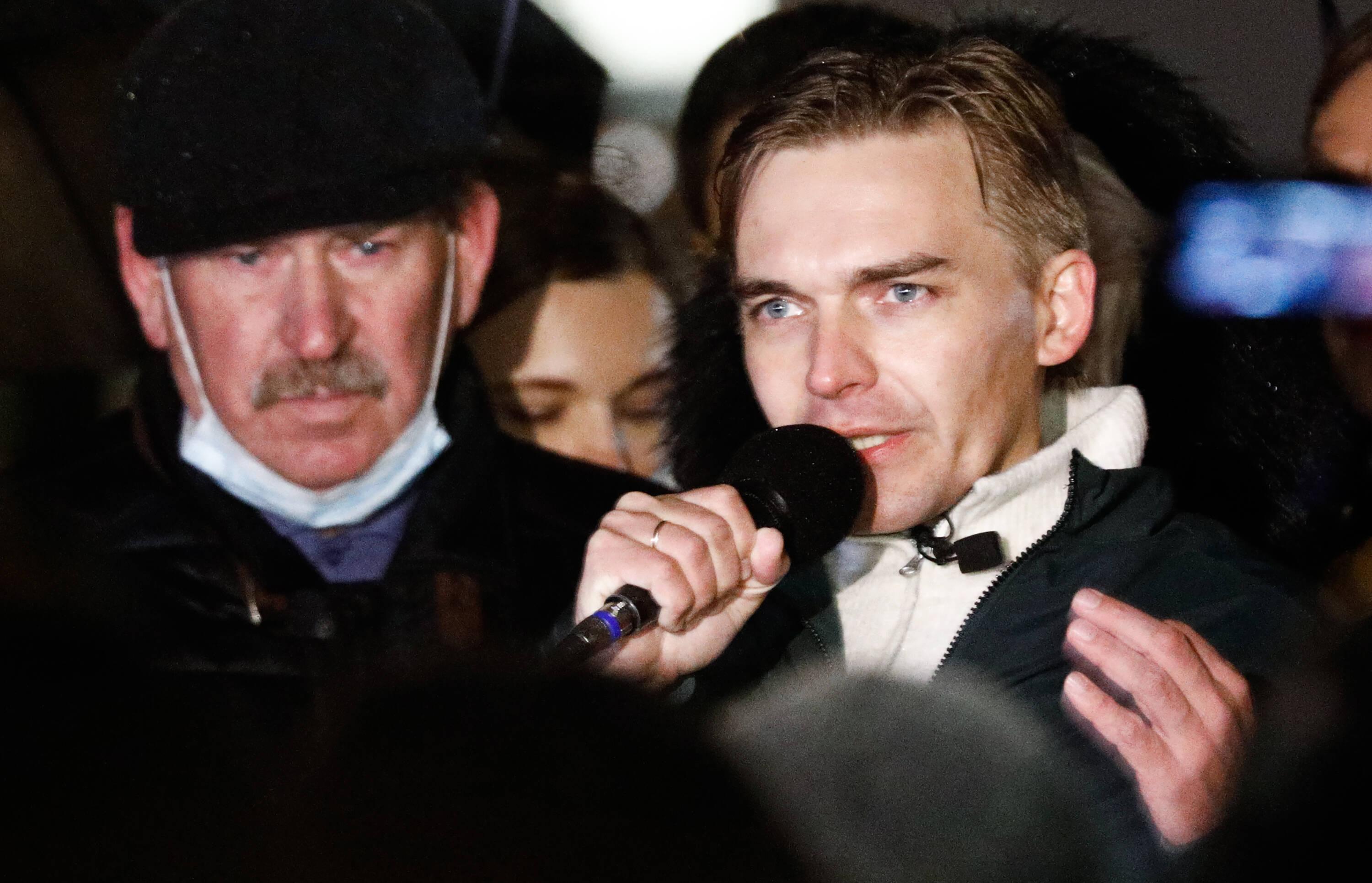 Michail Lobanow bei einer Protestaktion gegen das Ergebnis der russischen Parlamentswahlen, Moskau, 20. September 2021.