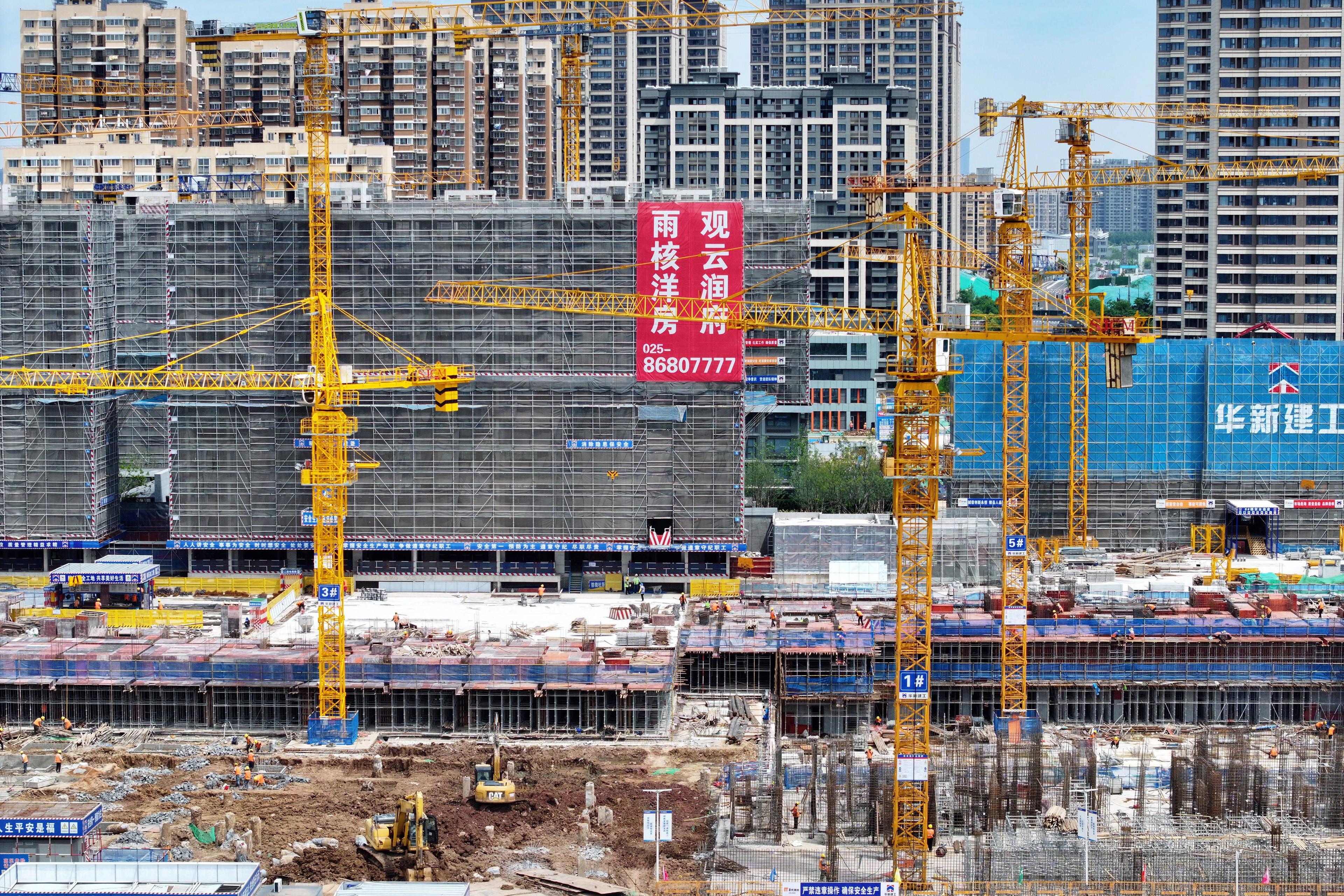 Eine Wohnungsbaustelle in Nanjing, China, 9. Mai 2024.