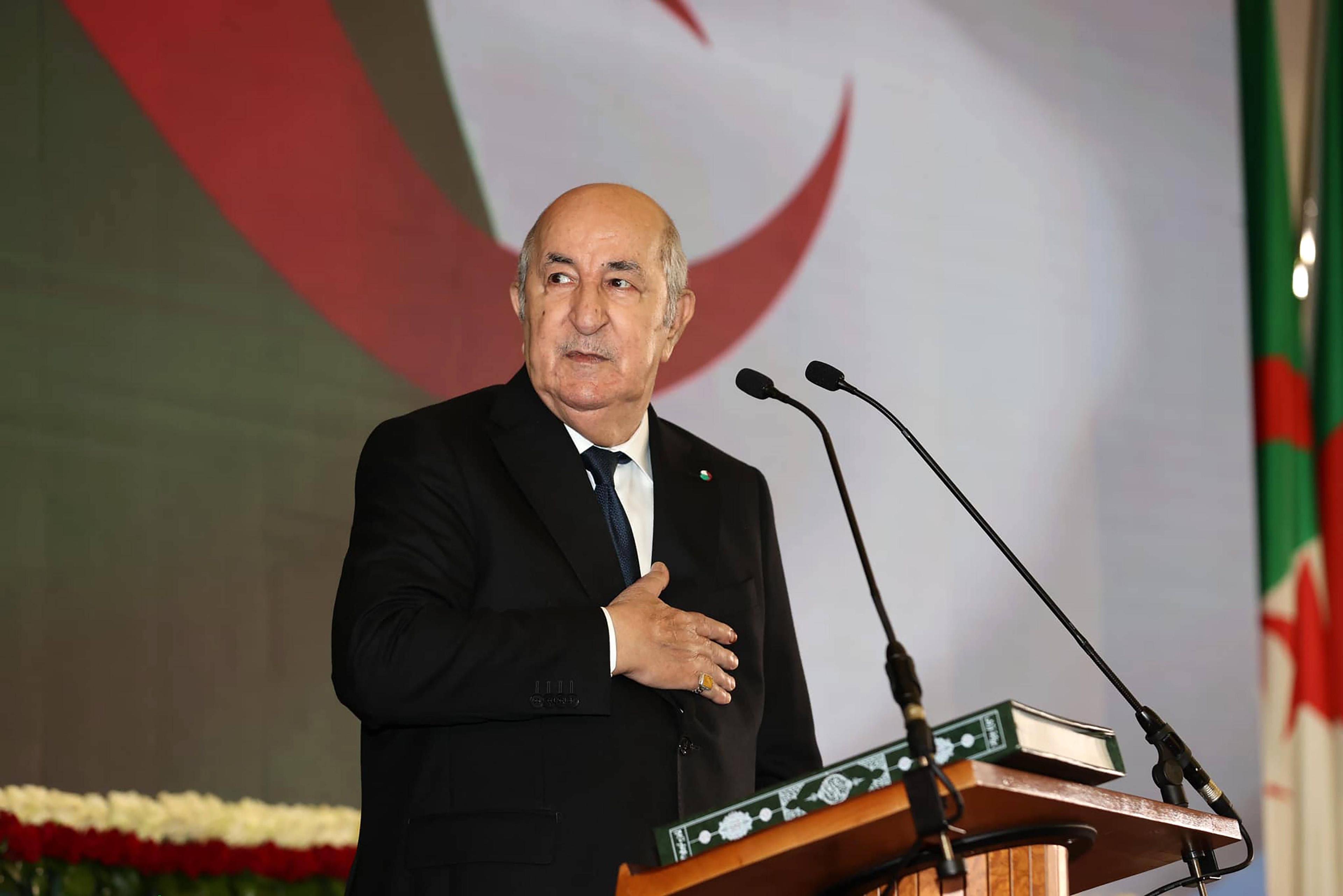 Der algerische Präsident Abdelmadjid Tebboune wird für eine zweite Amtszeit vereidigt, 17. September 2024.