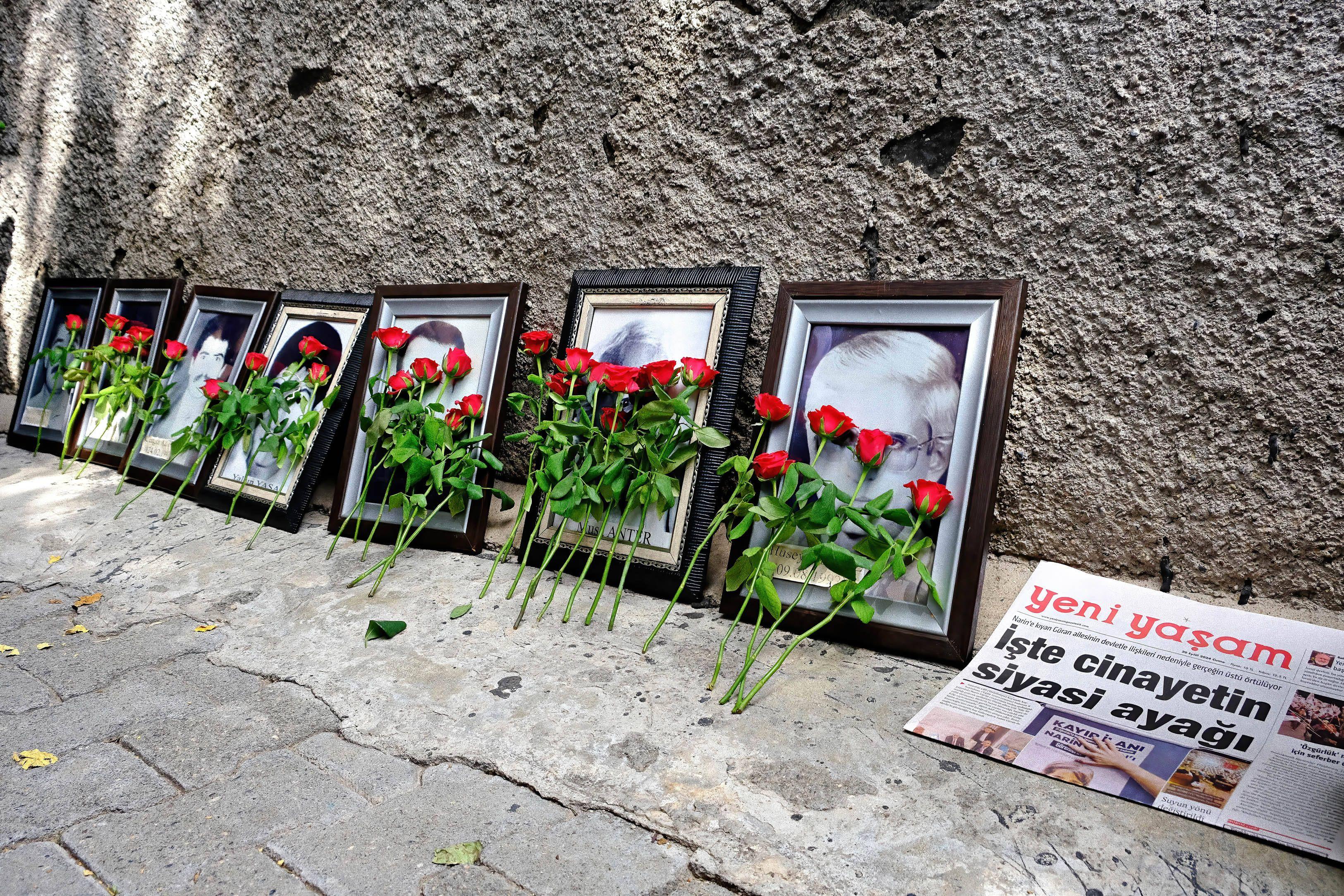 Portraits getöteter Journalisten in Diyarbakır, 20. September 2024.