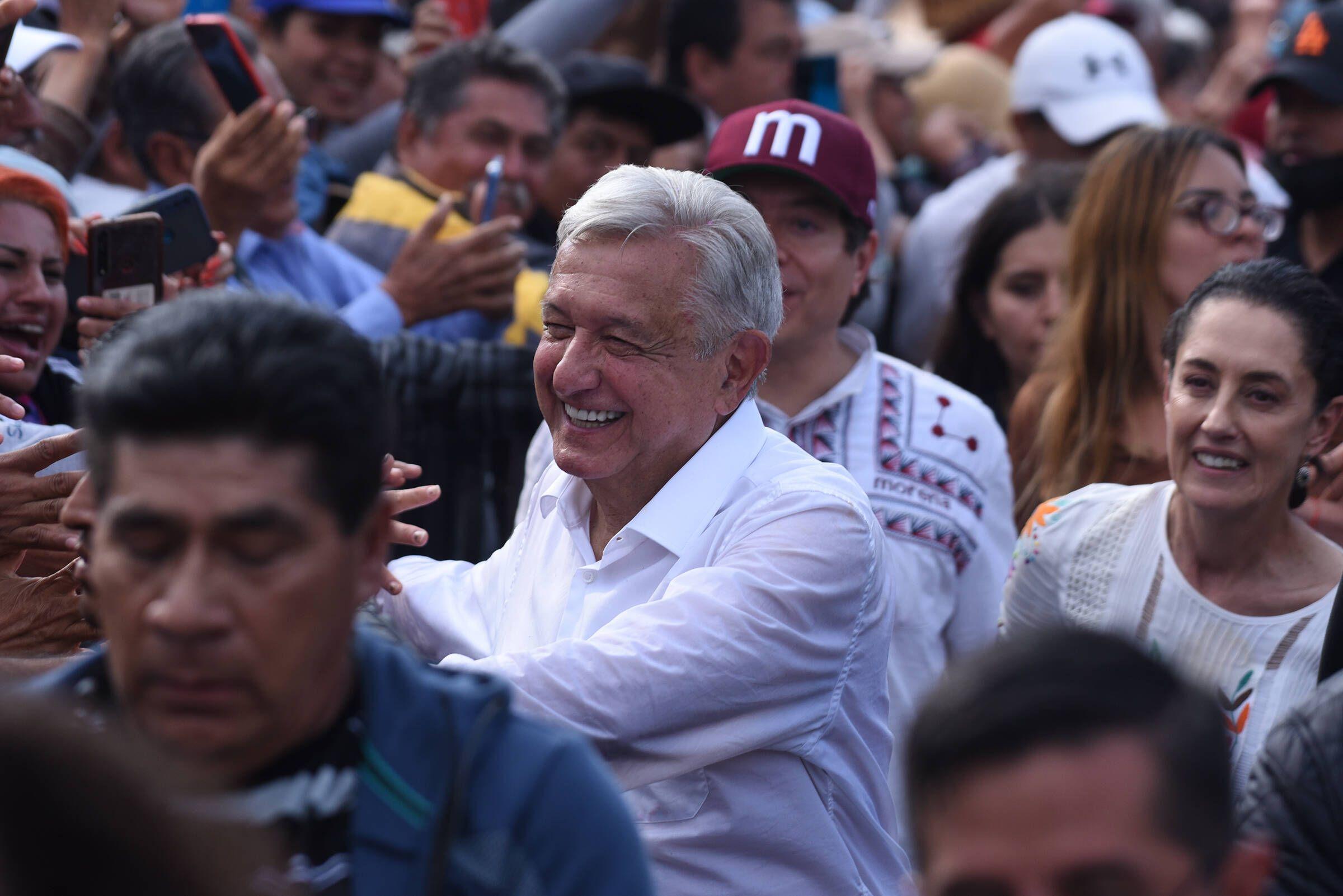 AMLO beim vierten Jahrestag seiner Amtseinführung, Mexiko-Stadt, 27. November 2022.