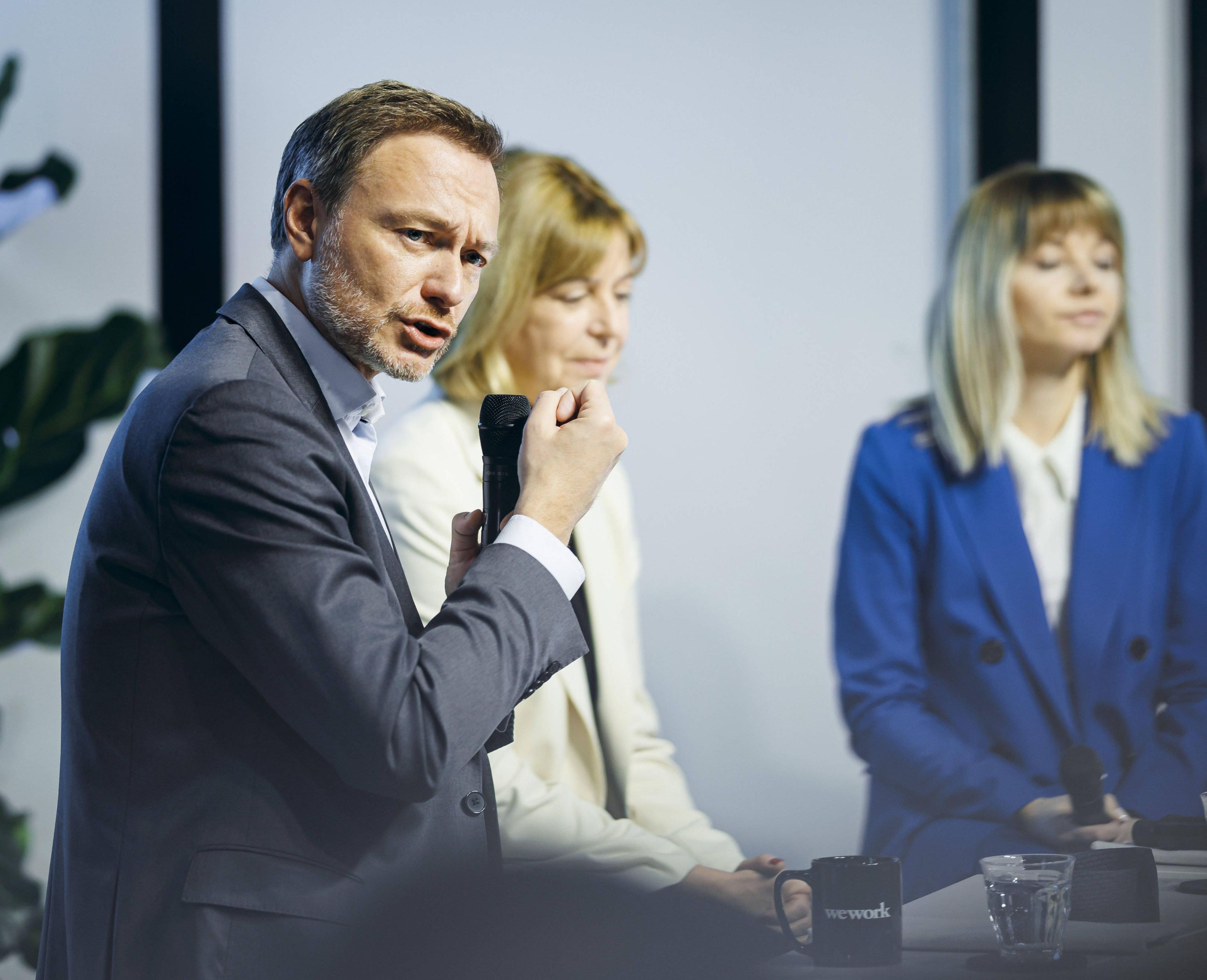 Christian Lindner spricht bei einer Veranstaltung zum »Generationenkapital«, Berlin, 13. Januar 2022.