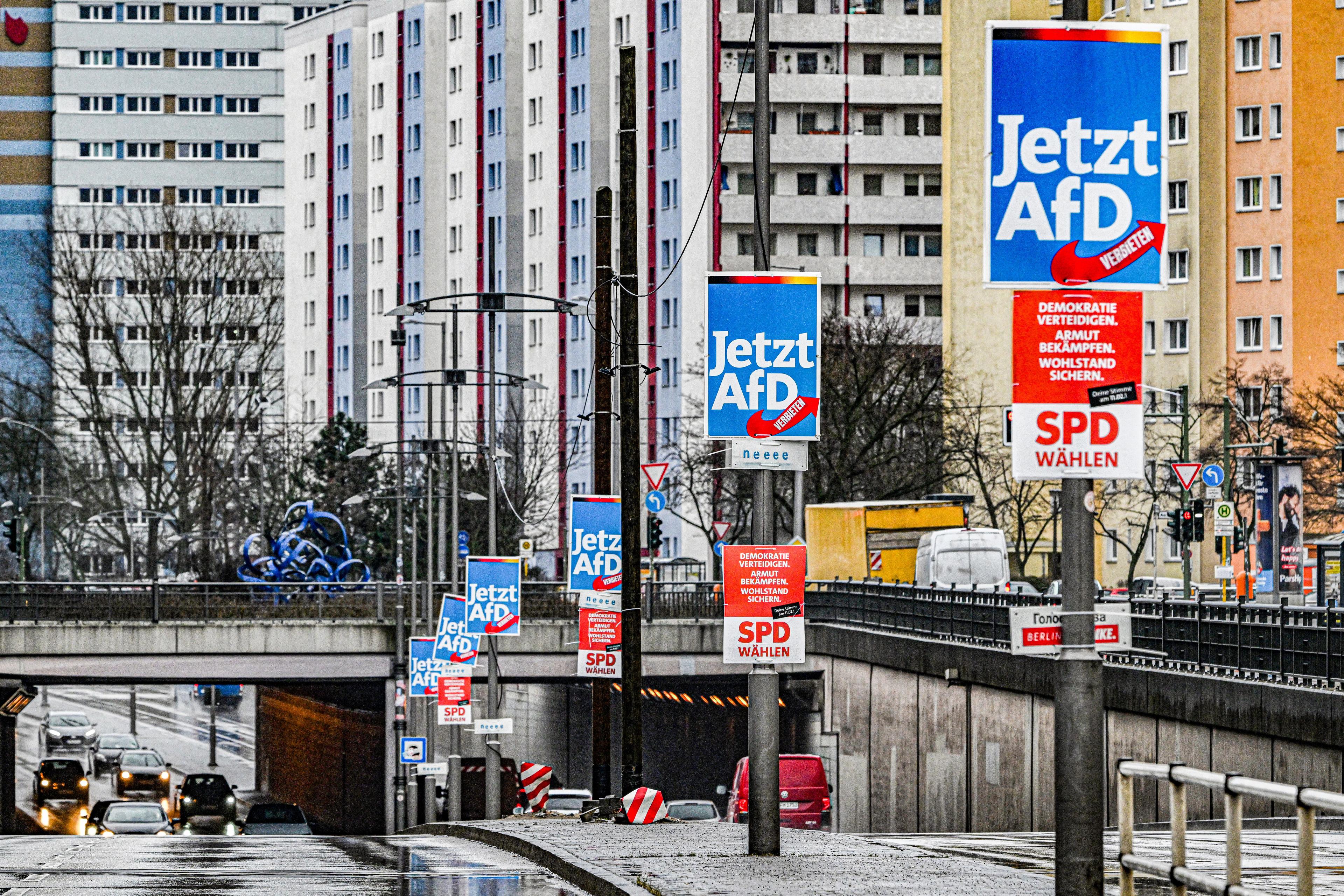 Steigende Mietpreise helfen der AfD: Wahlwerbung im Berliner Bezirk Marzahn.