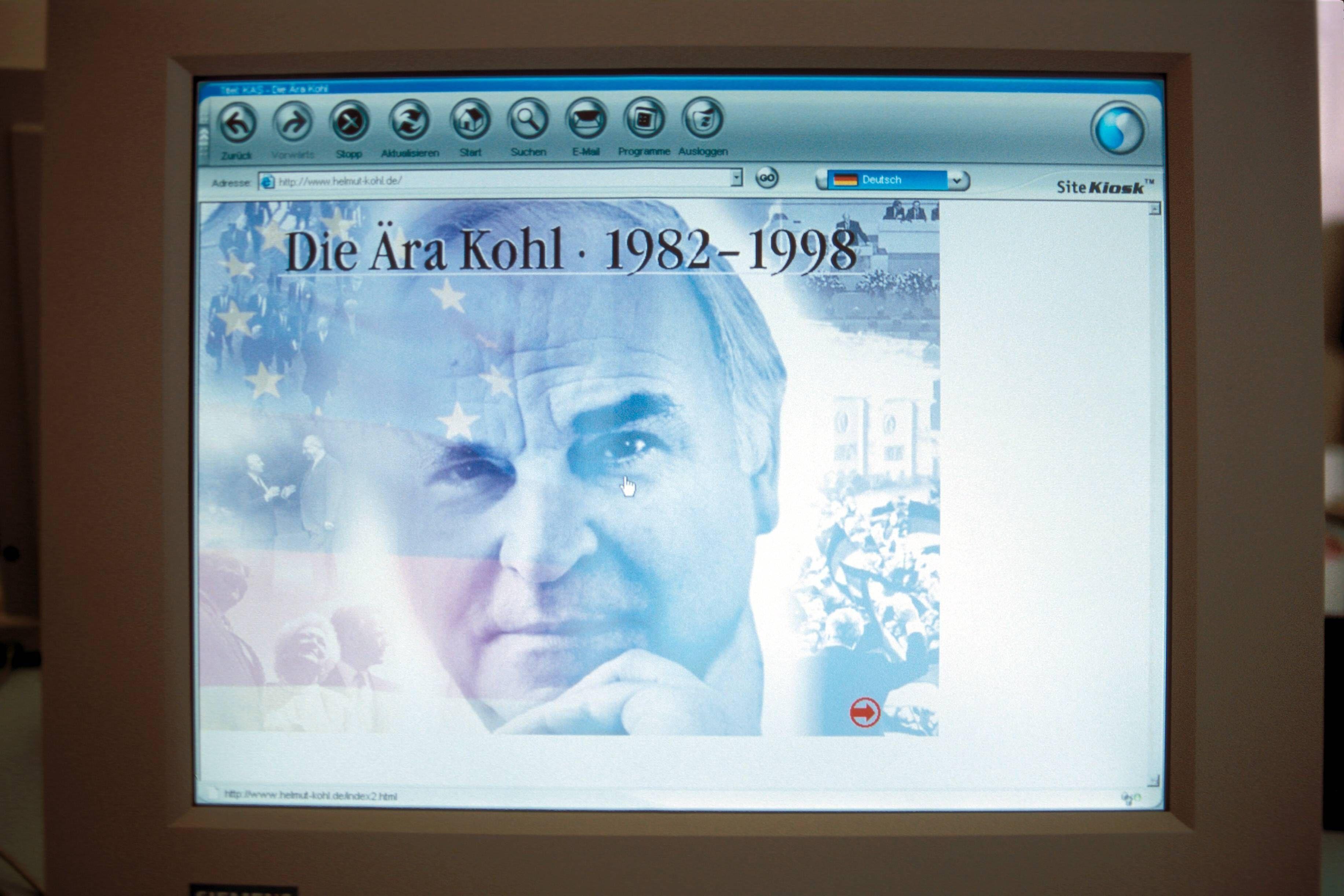 Die Internetseite von Altkanzler Helmut Kohl, 10. Februar 2004.