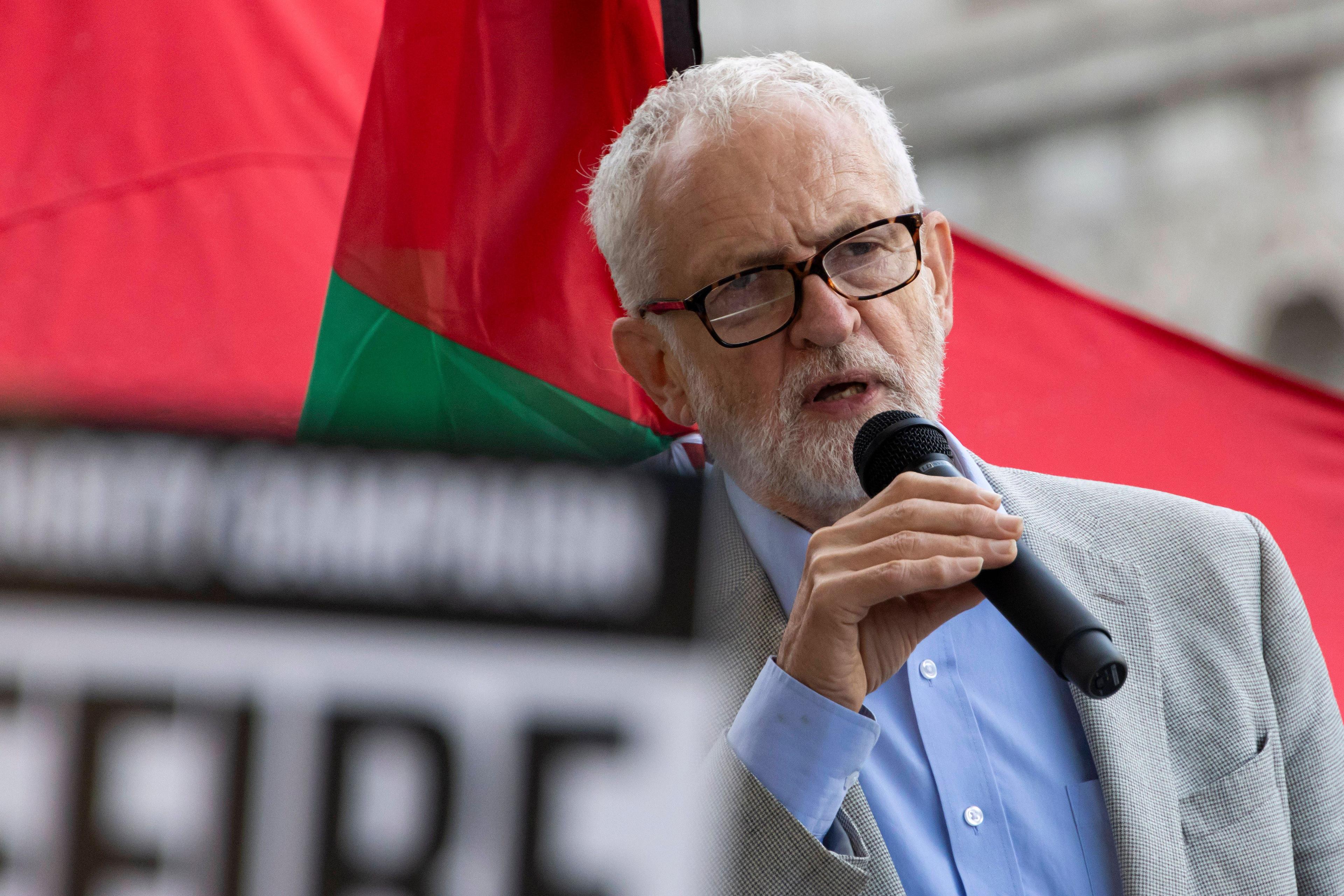 Jeremy Corbyn auf einer pro-palästinensischen Demonstration in London, 11. September 2024.