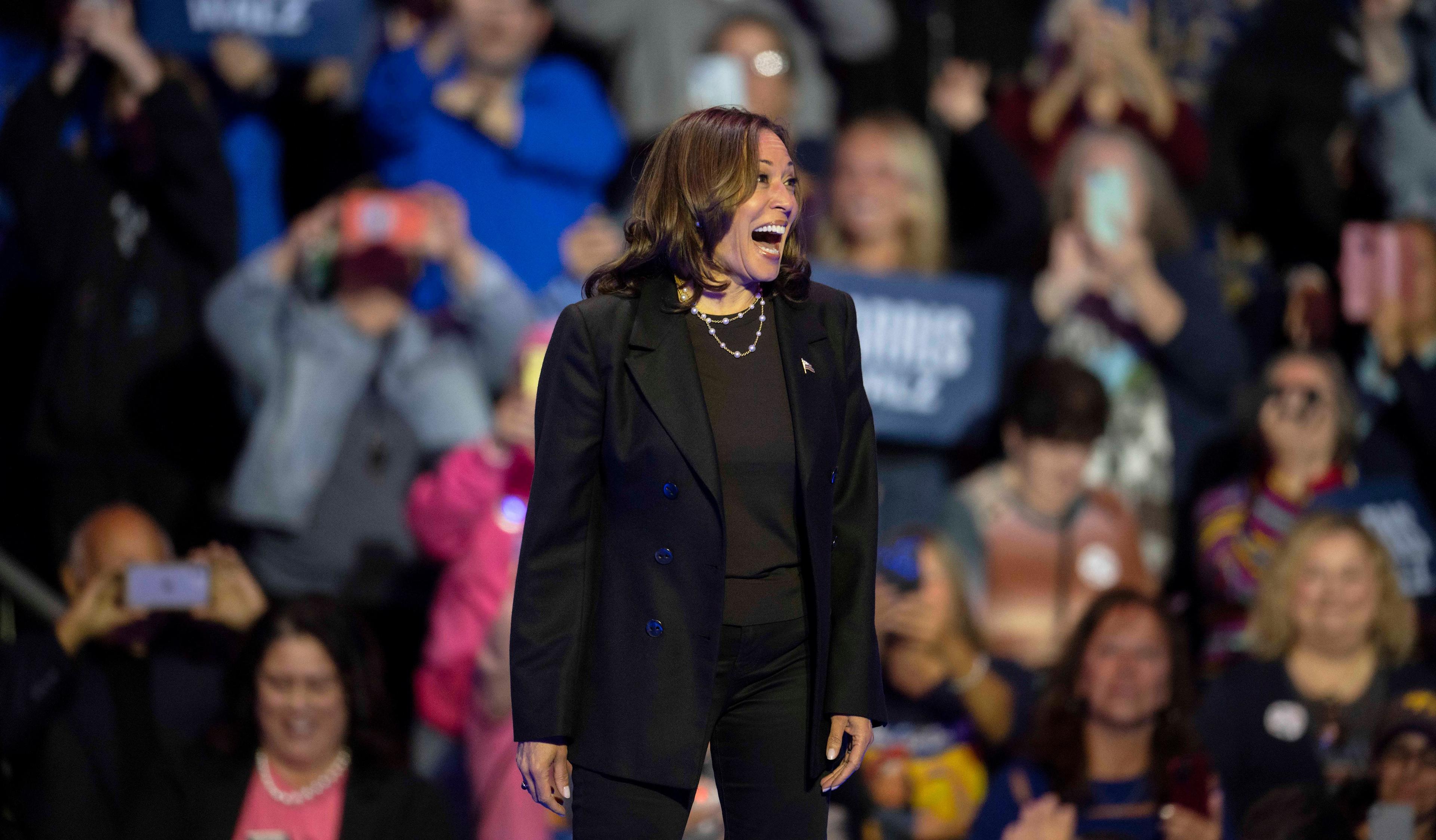 Kamala Harris auf einer Wahlkampfkundgebung in Erie, Pennsylvania, 14. Oktober 2024.