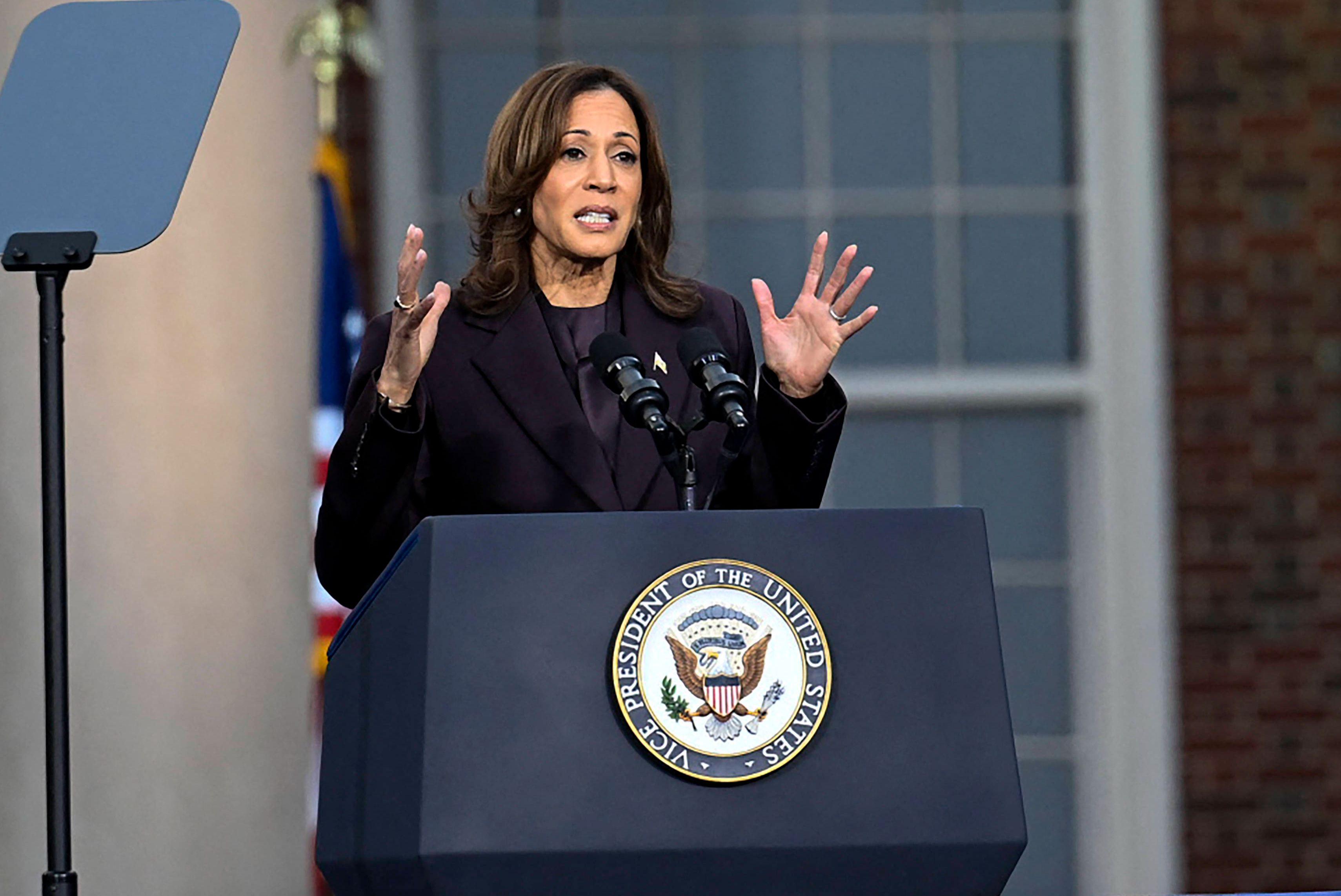 Kamala Harris bei einer Rede nach ihrer Wahlniederlage, Washington, 07. November 2024