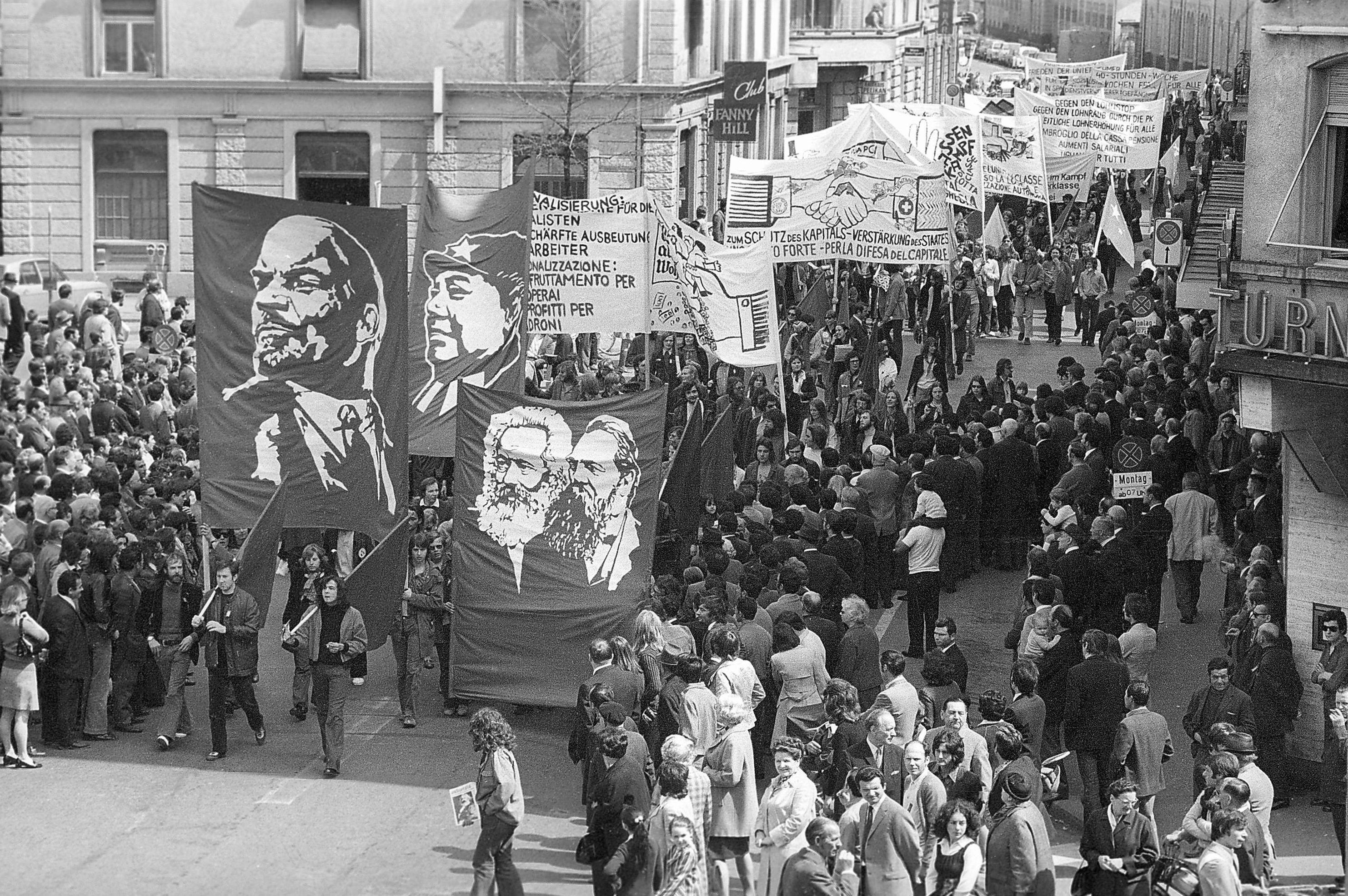 1. Mai-Demonstration in Zürich, 1972.
