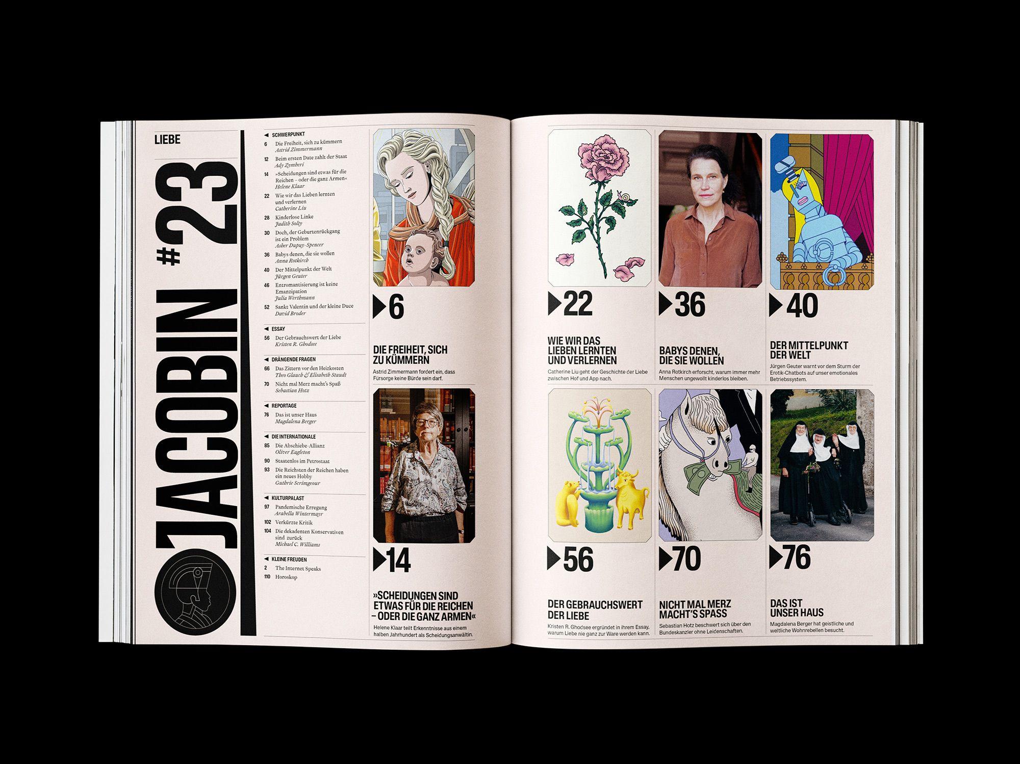 Doppelseite der JACOBIN Ausgabe #23 »Liebe«