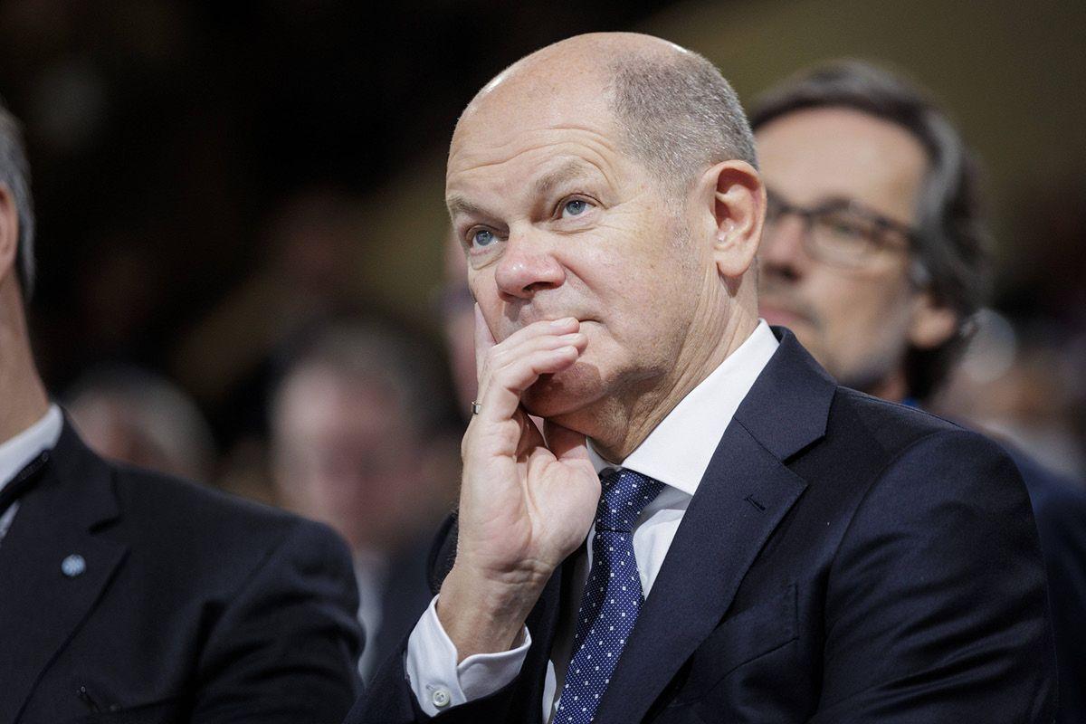 Bundeskanzler Olaf Scholz bei der Eröffnung der 59. Münchner Sicherheitskonferenz, 17. Februar 2024.