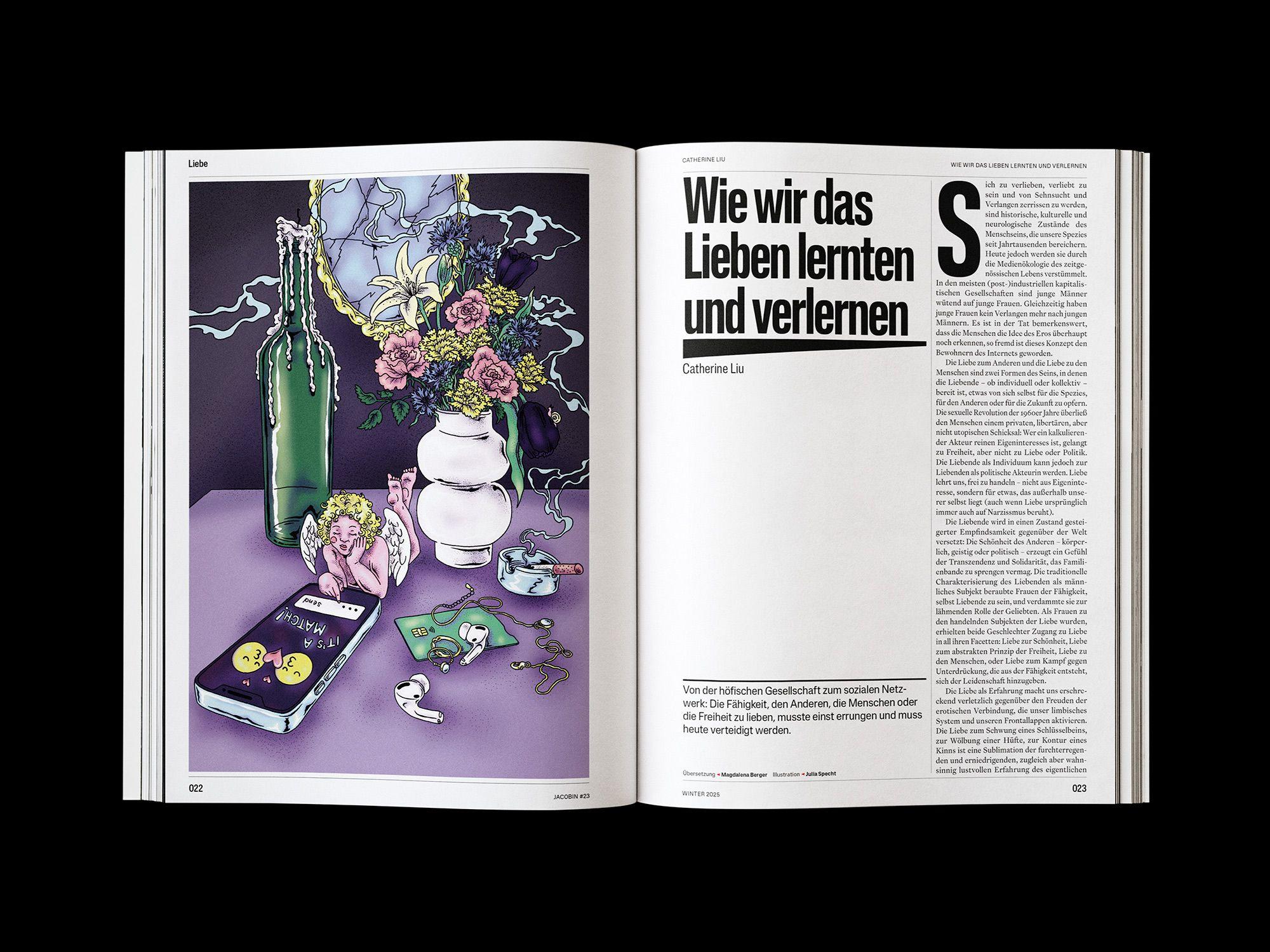 Doppelseite der JACOBIN Ausgabe #23 »Liebe«