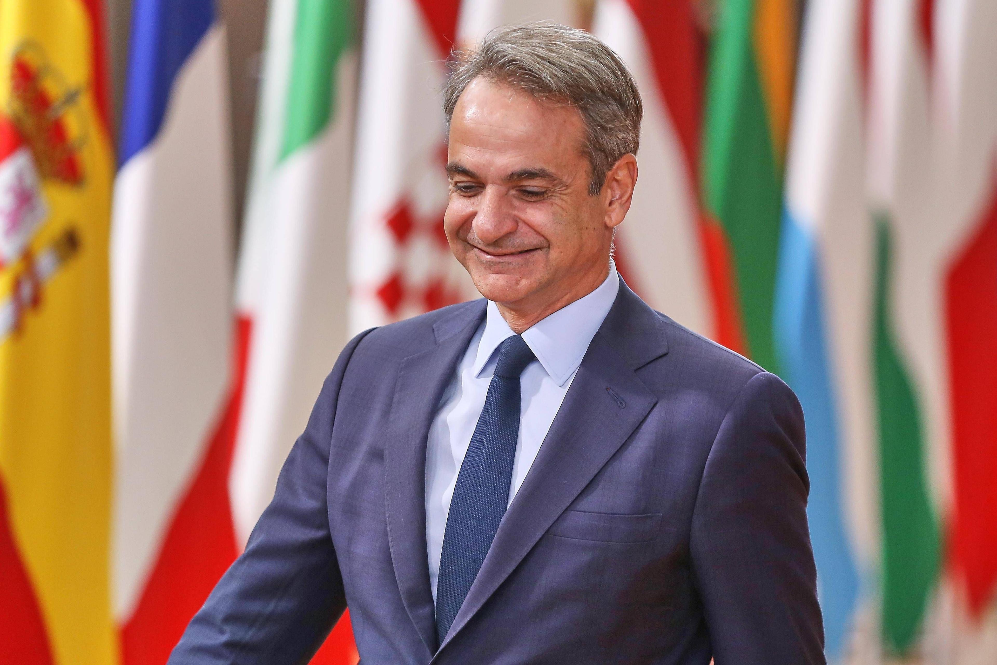 Griechenlands Ministerpräsident Kyriakos Mitsotakis beim Treffen des Europäischen Rats in Brüssel im Oktober 2025.