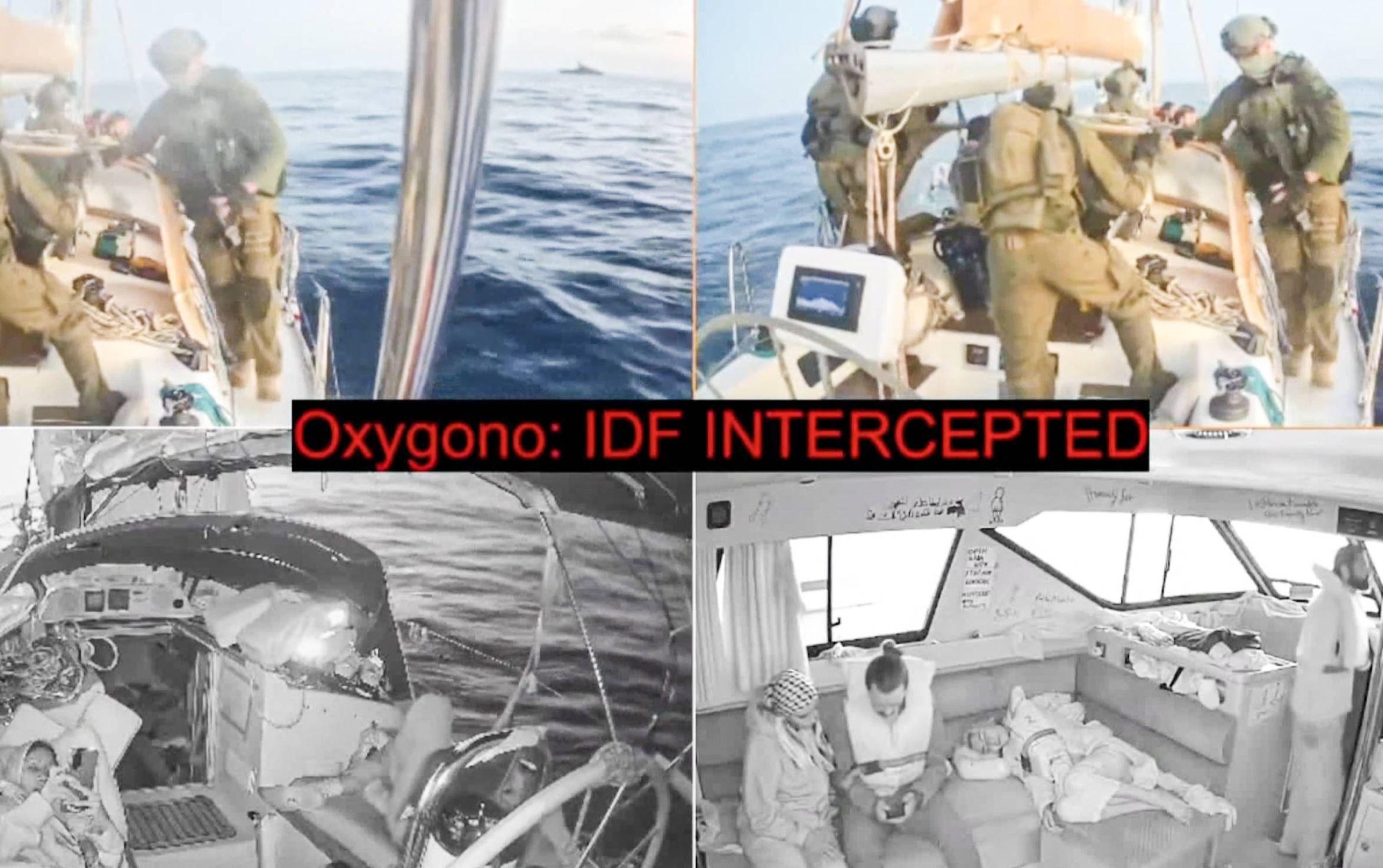 Aufnahmen von Überwachungskameras zeigen Soldaten der IDF beim Entern des GSF-Schiffes Oxygono.