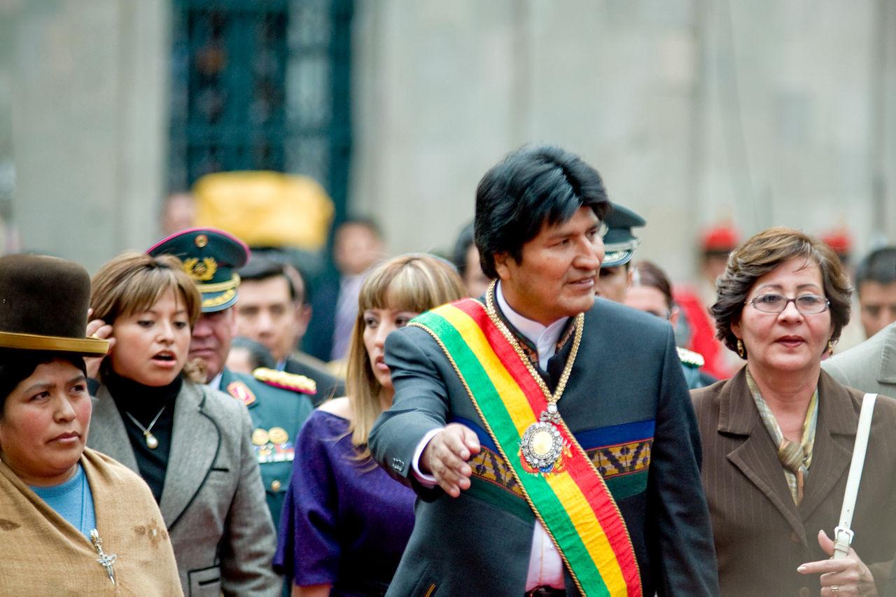 Ex-Präsident Evo Morales bei einem öffentlichen Auftritt im Jahr 2008.