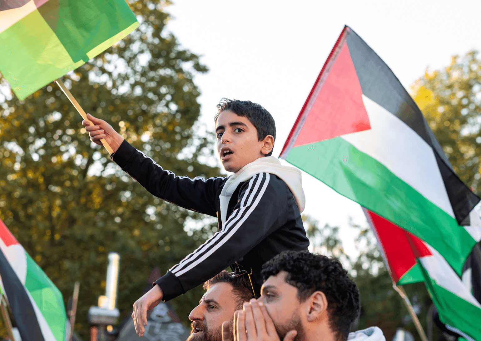 Palästinenser protestieren auf den Strassen Berlins, 21. Oktober 2023.