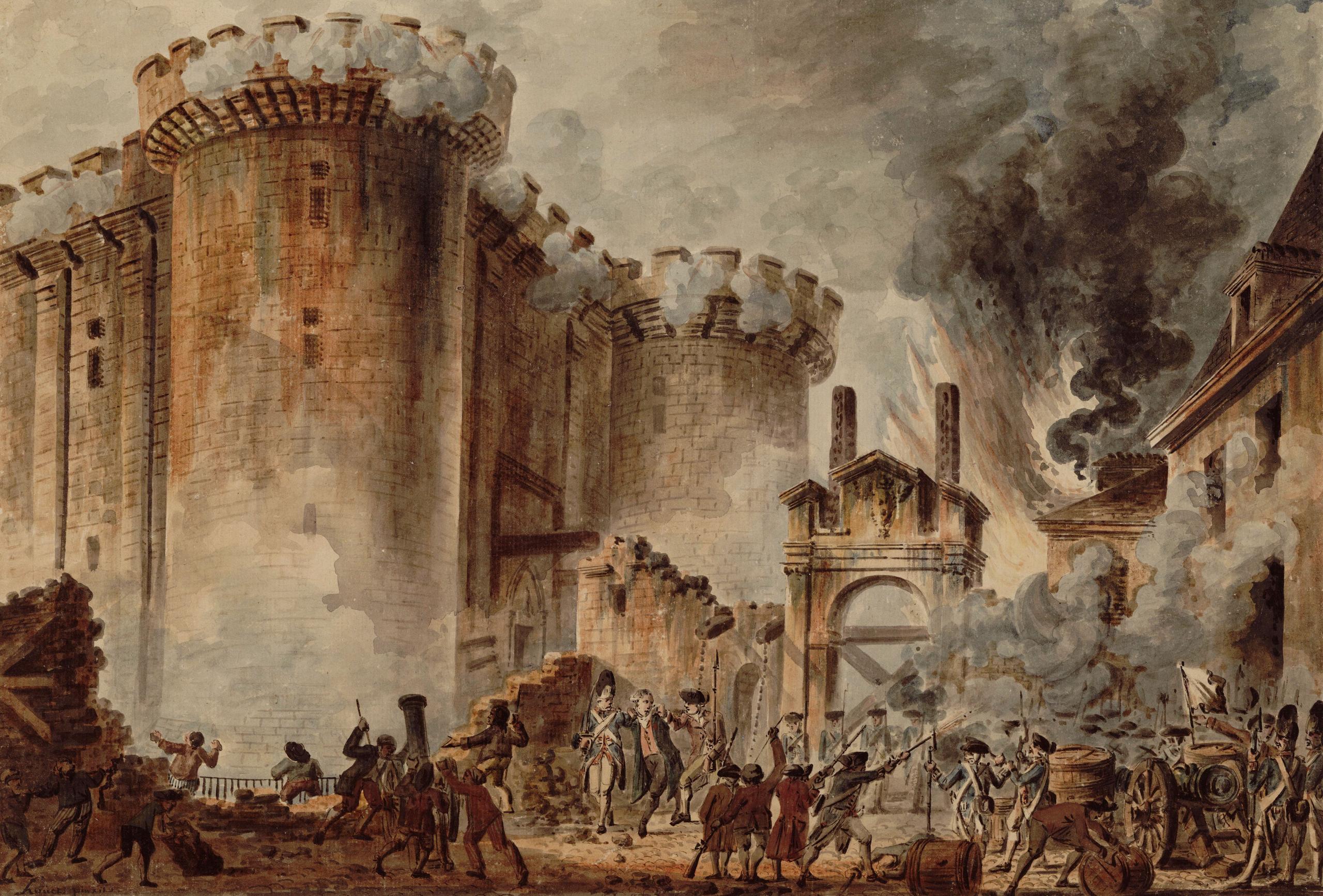 Sturm auf die Bastille (Jean-Pierre-Louis-Laurent Hoüel, 1789)