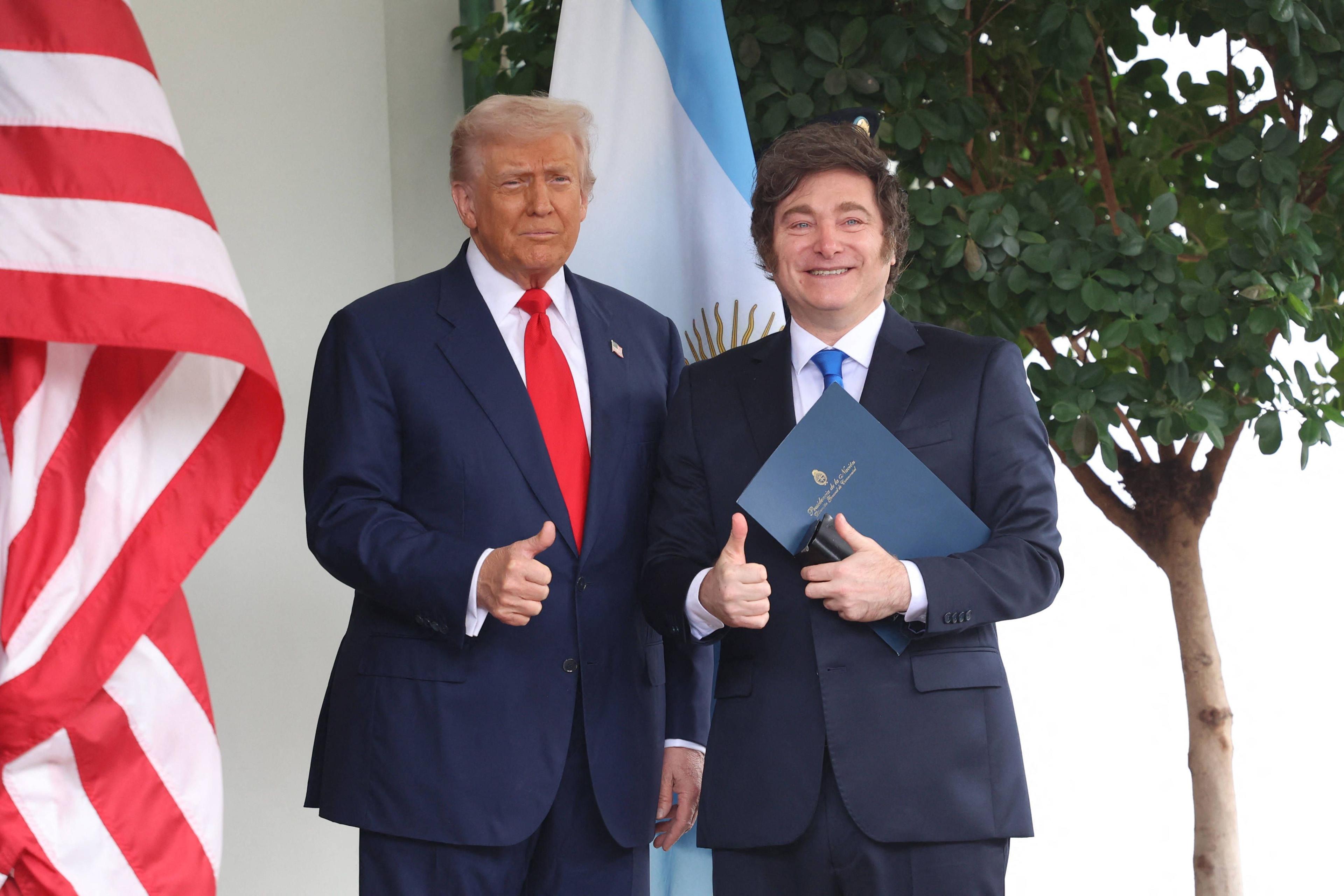 Donald Trump empfängt Javier Milei im Weißen Haus, 14. Oktober 2025.