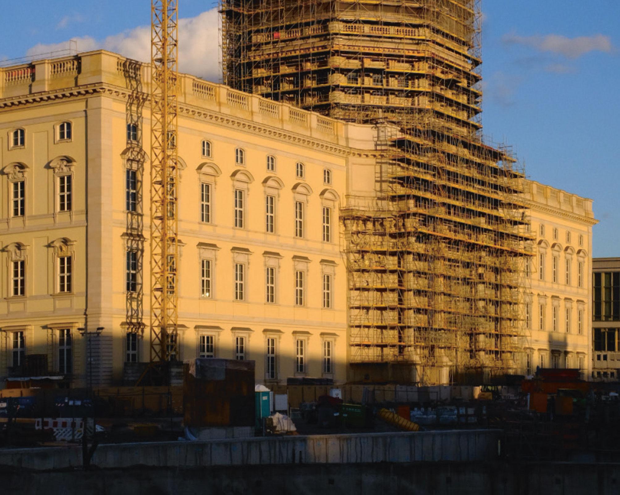 Die Baustelle des Berliner Stadtschlosses im März 2020
