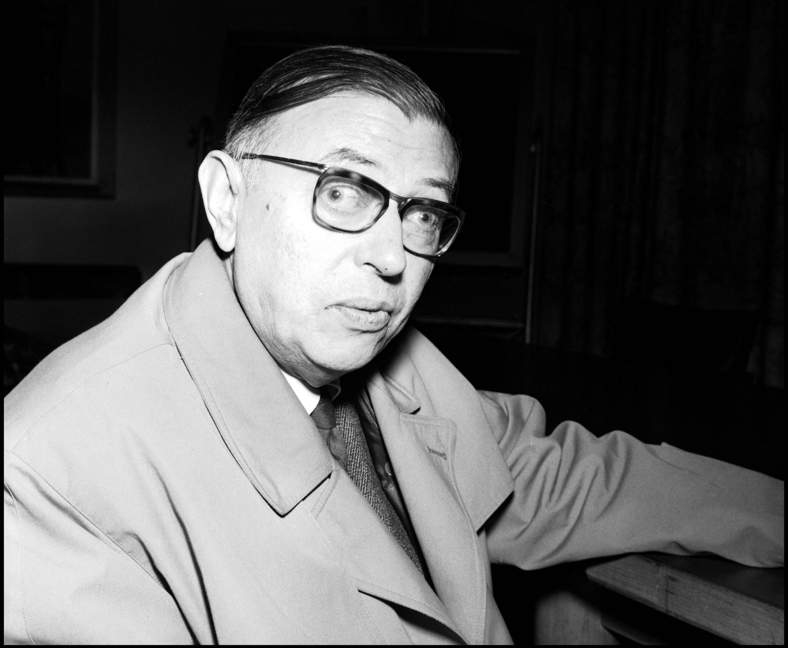 Jean-Paul Sartre in Mailand, 11. April 1961.