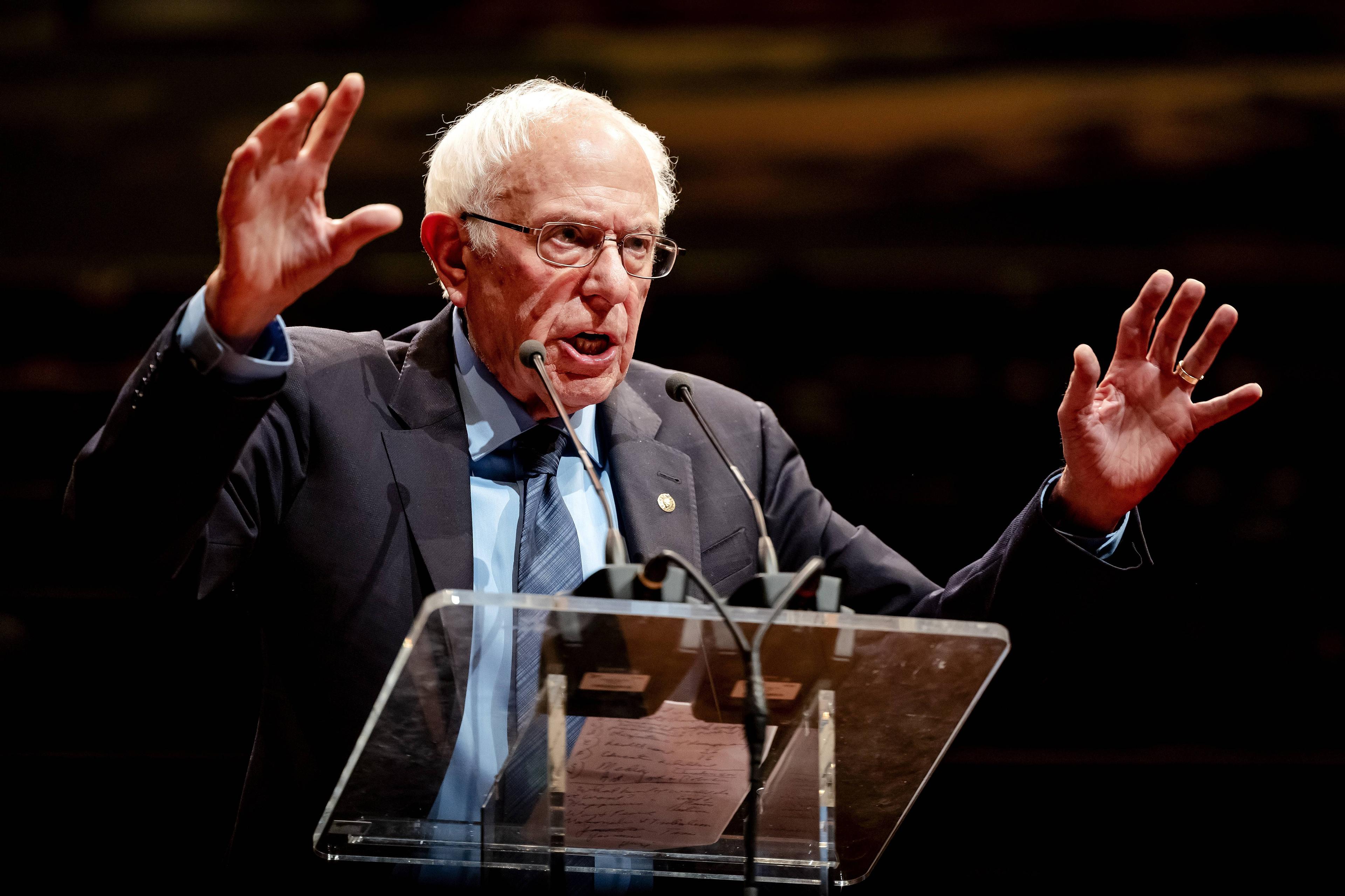 Bernie Sanders spricht in Utrecht über Alternativen zum Kapitalismus.
