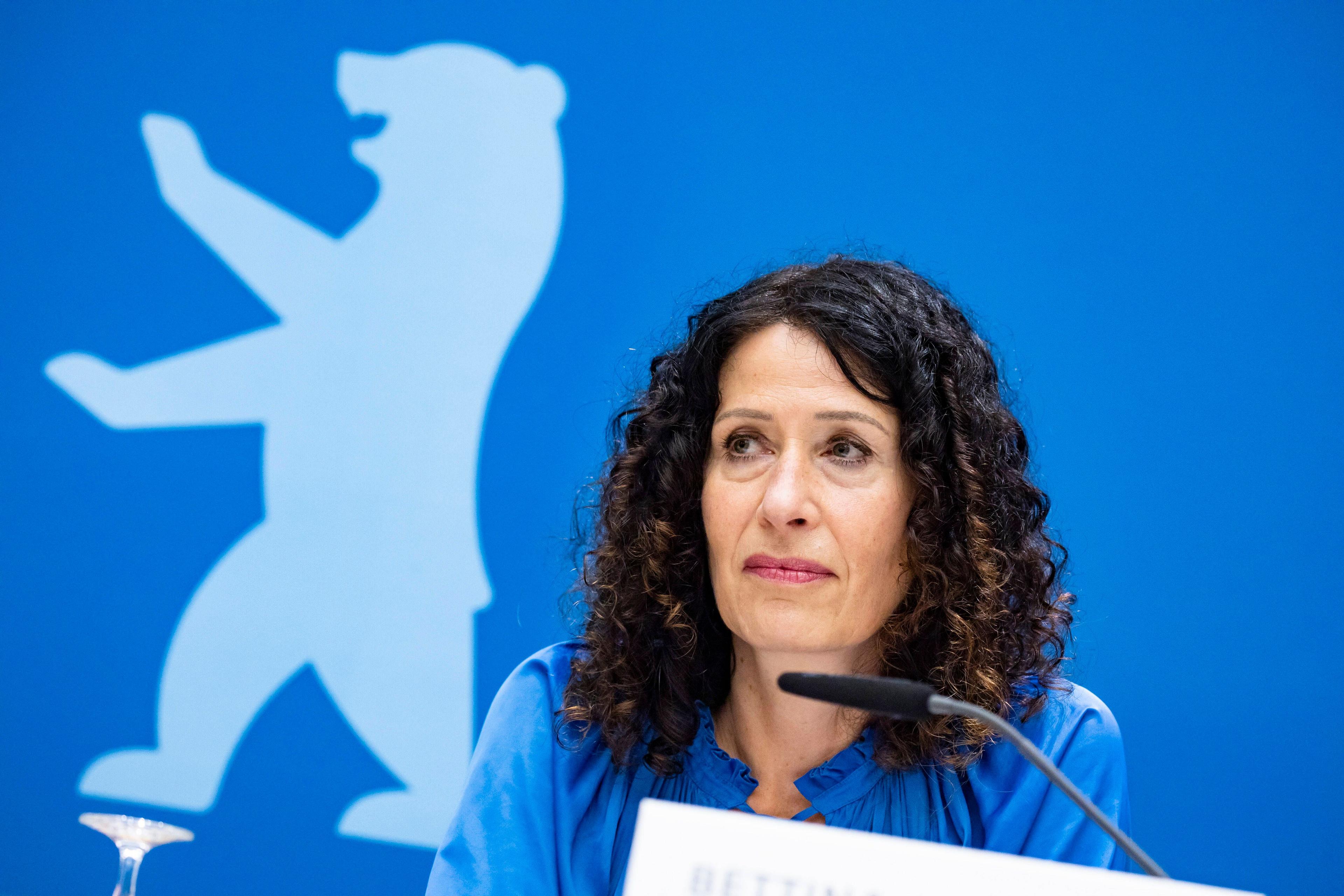 Spitzenkandidatin der Berliner Grünen, Bettina Jarasch, bei einer Pressekonferenz, Berlin, 1. November 2022.